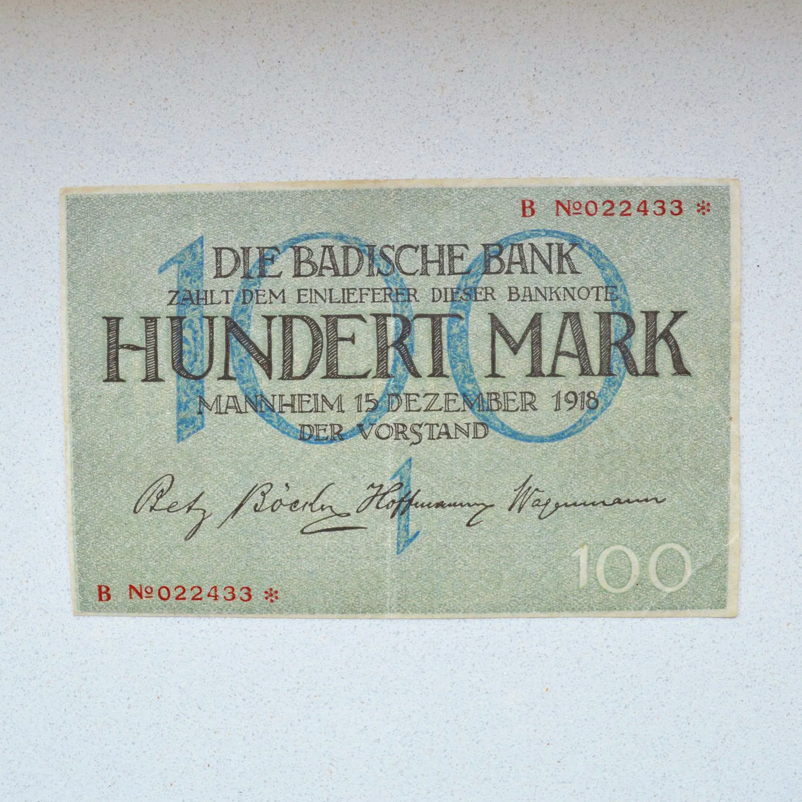 Germany (Baden) 1918 100 Marks - VF-35+