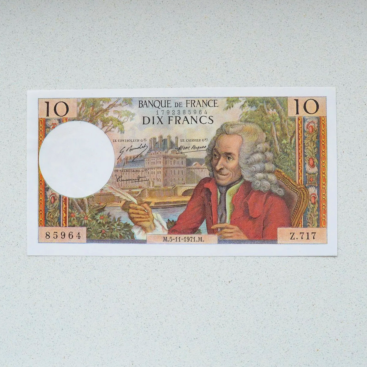 France 1971 Voltaire 10 Francs - UNC-64