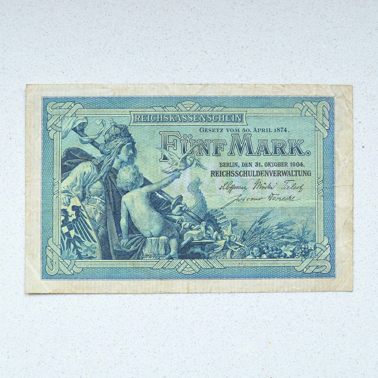 Imperial Germany 1904 10 Mark, 7-Digit Serial - VF-30