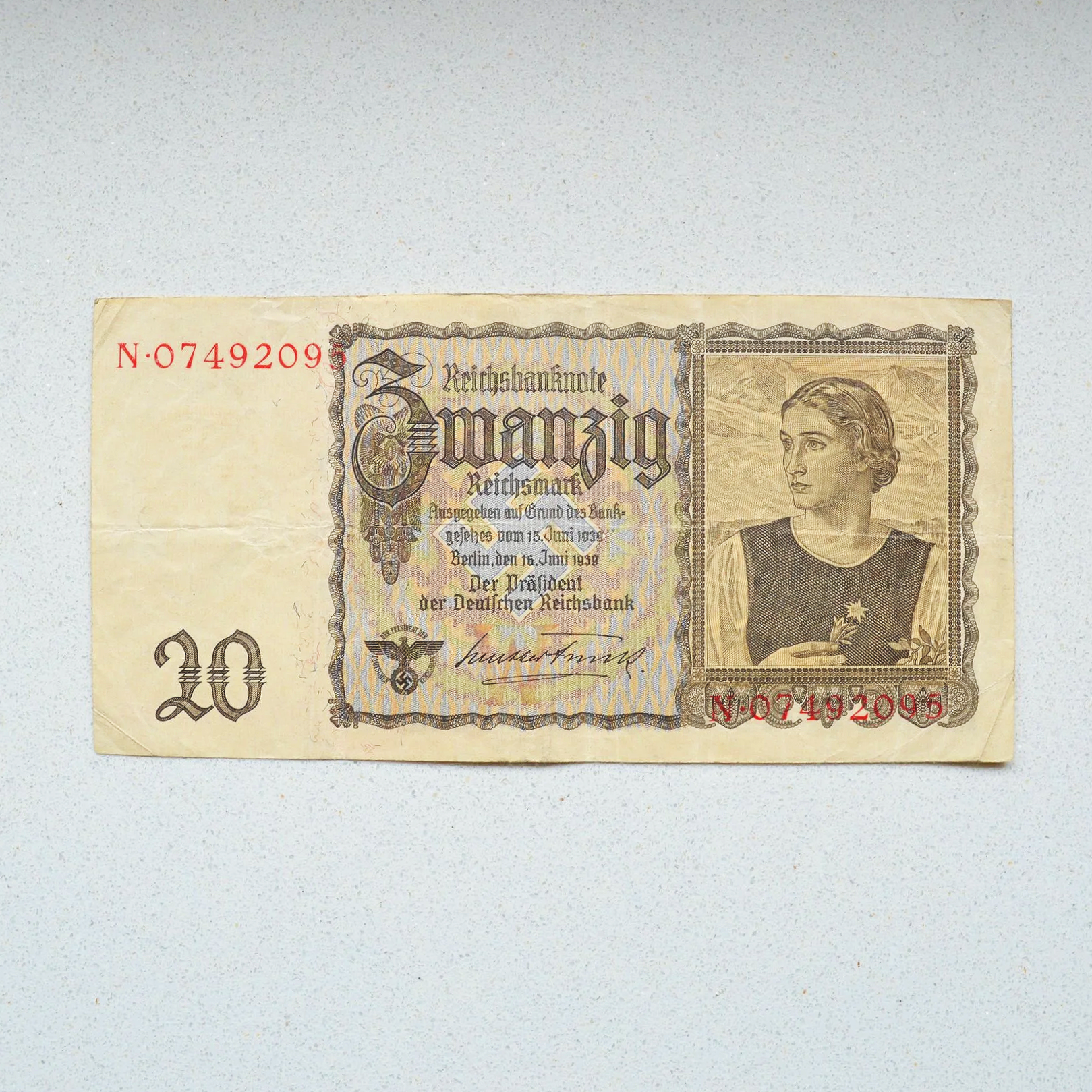 Germany 1939 20 Reichsmark - F-18