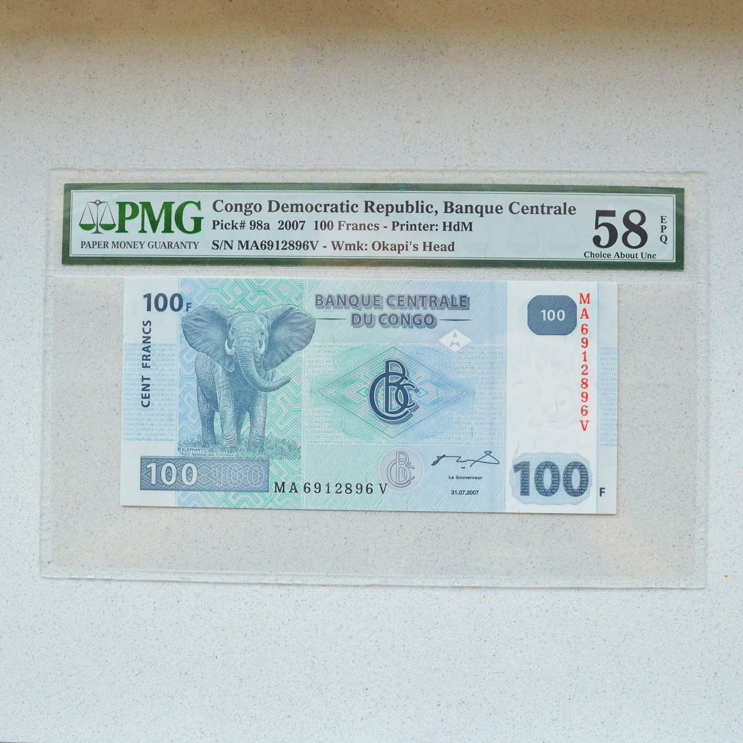 Democratic Republic of Congo 2007 100 Franc - PMG Choice About UNC 58 EPQ