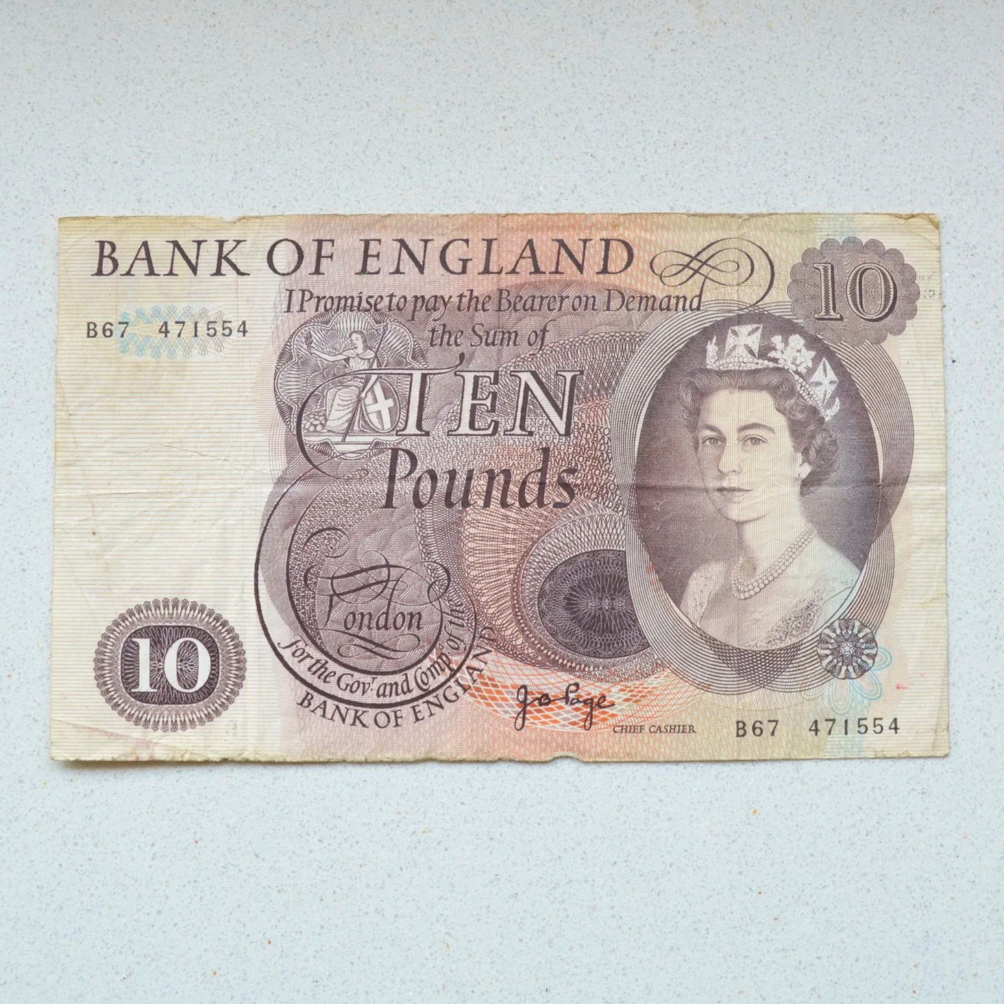 United Kingdom 1971 10 Pounds - F+ Net