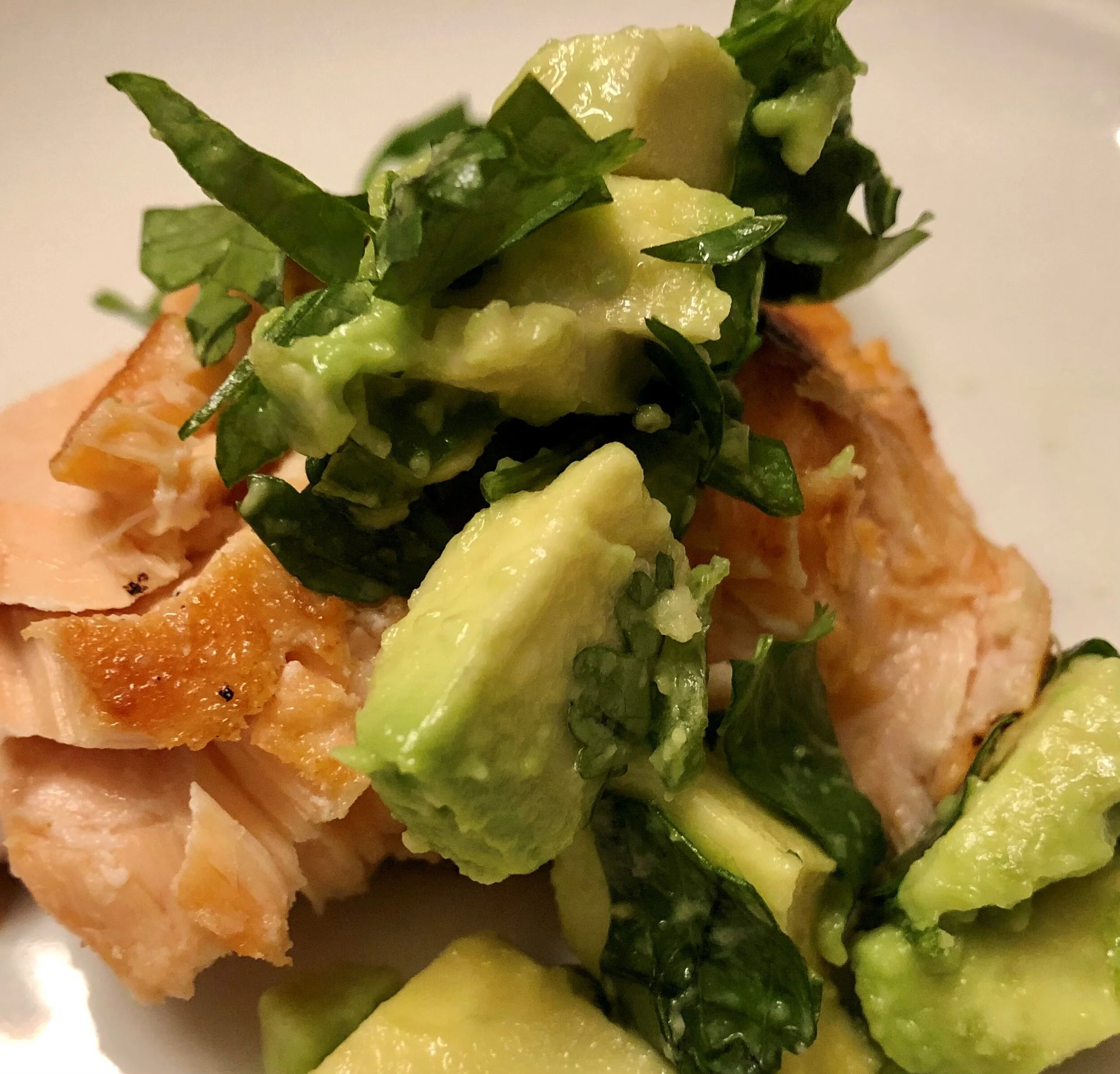 Baked Salmon with Fresh Avocado Salad