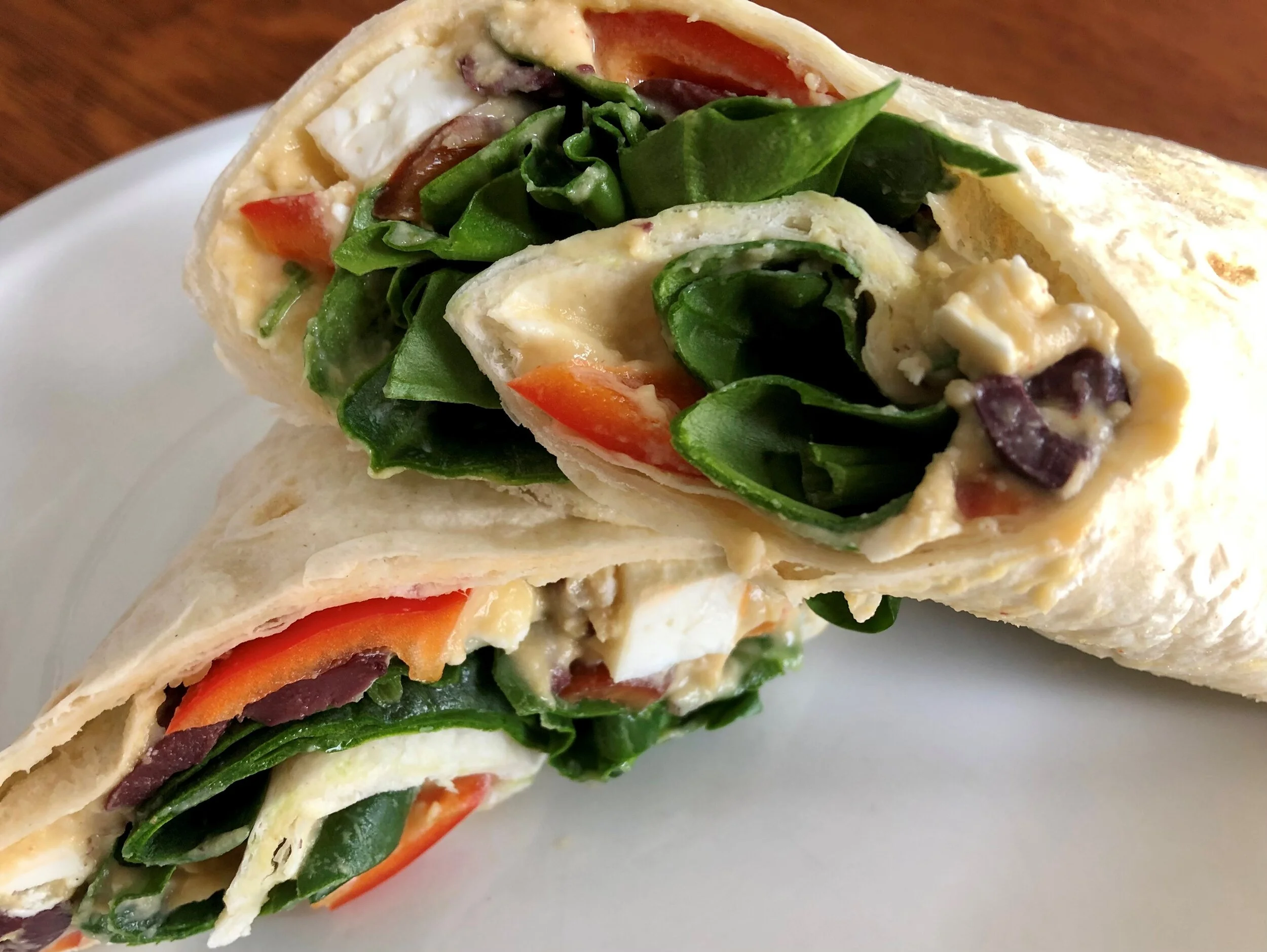 Spinach, Feta, and Hummus Wrap