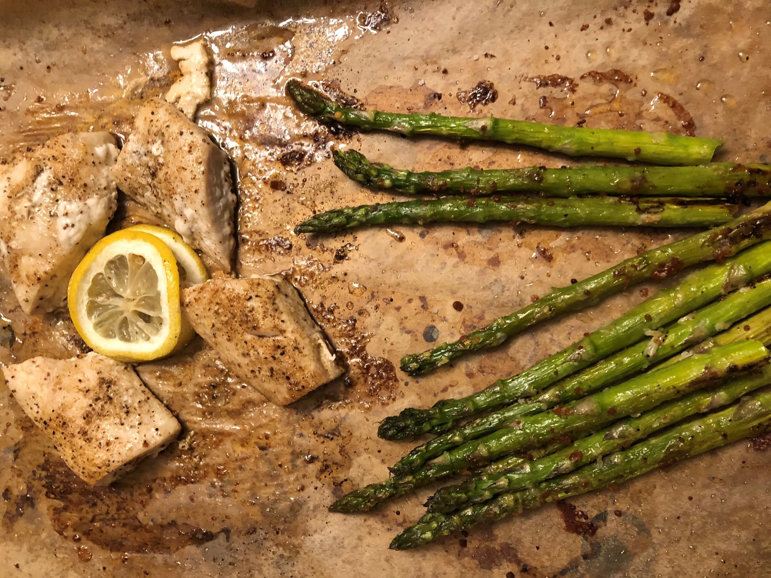 One Pan Mahi Mahi and Asparagus