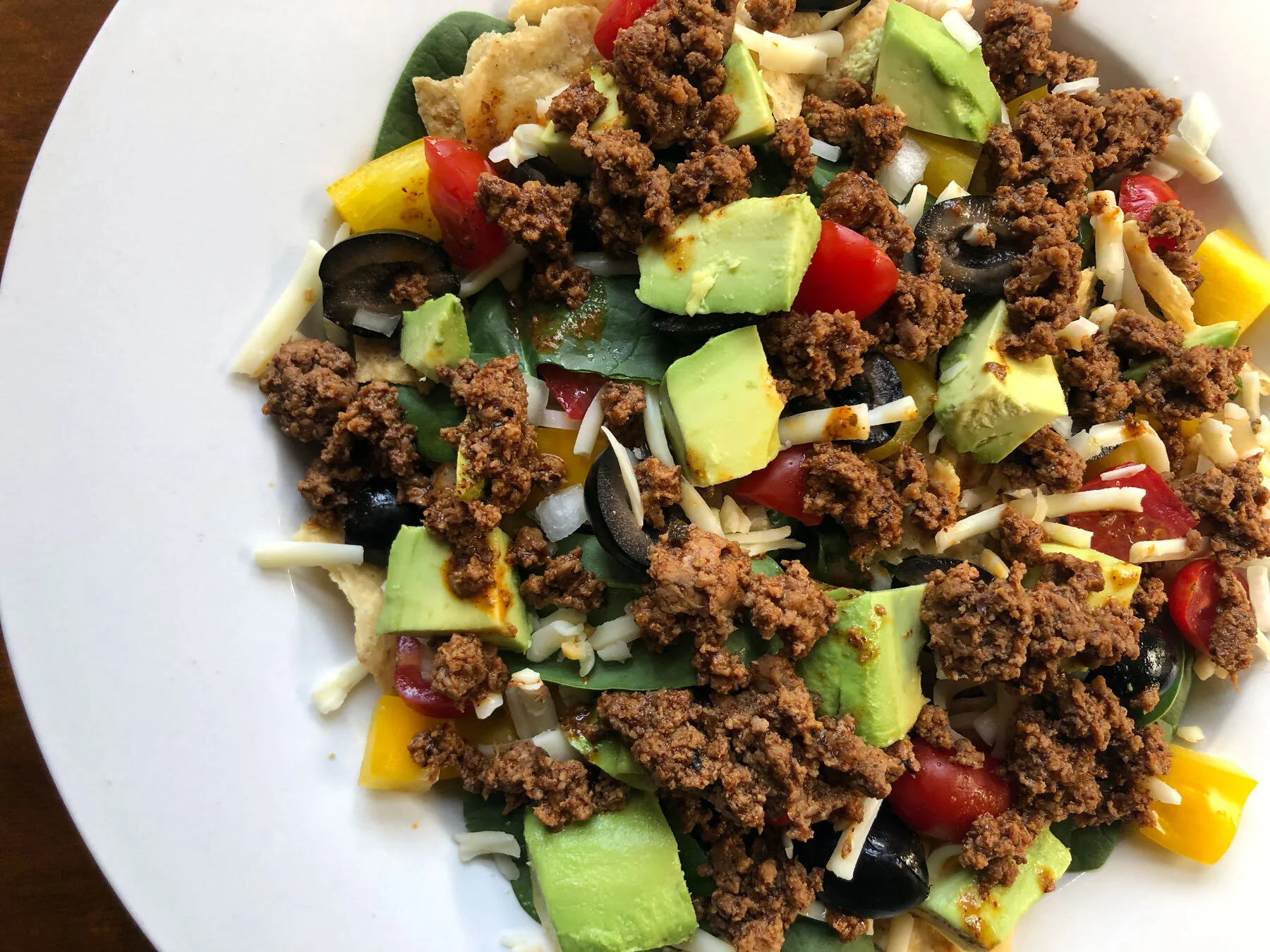Taco Salad with Local Spinach