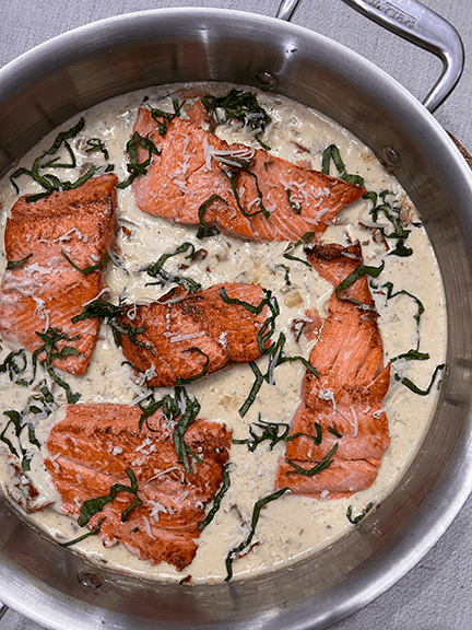 Salmon in a Creamy Sun-dried Tomato Sauce