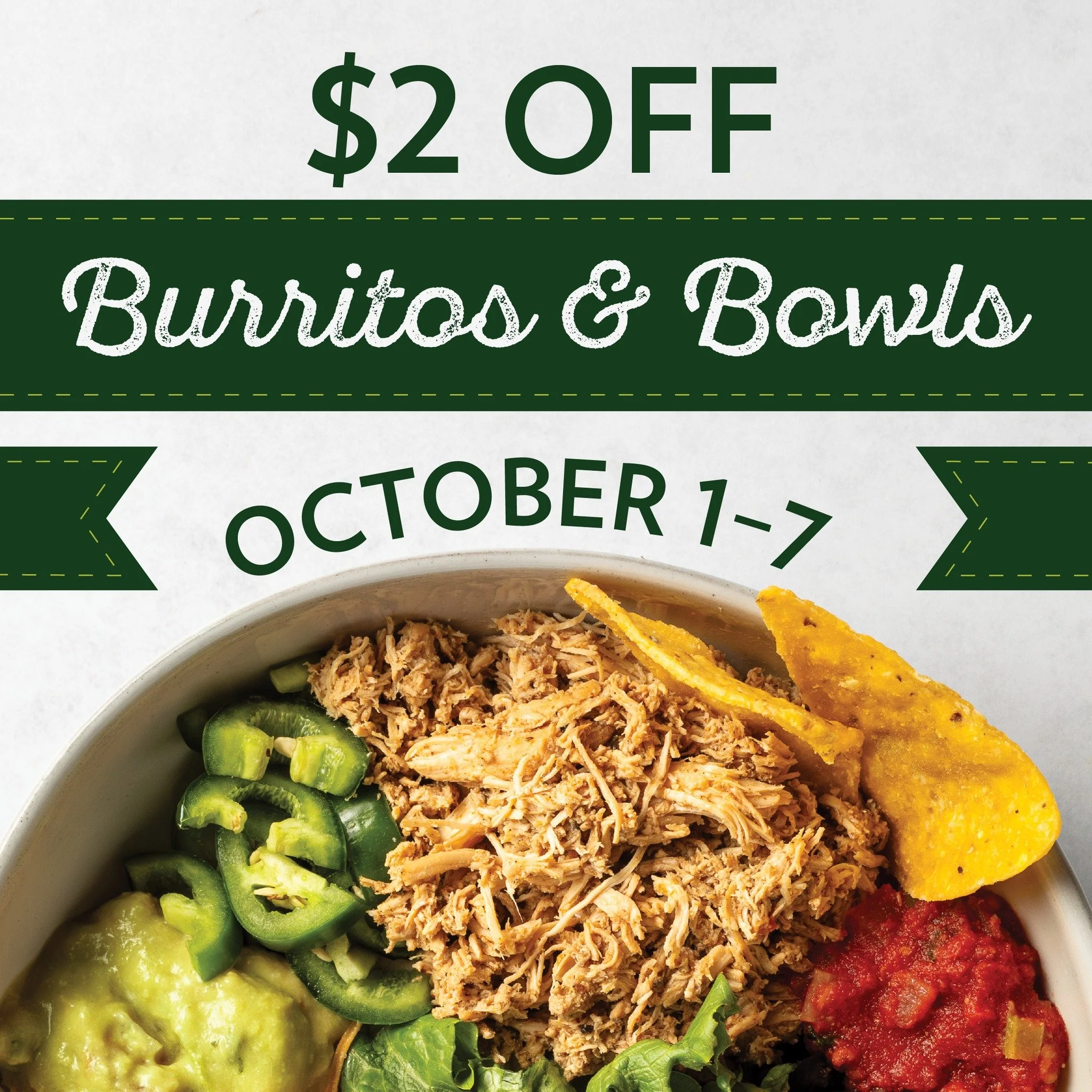 $2 Off Burritos &amp; Bowls? Yes, Please! 🌯✨
Swing by the Co-op deli before October 8th to score $2 off any freshly made burrito or bowl. Made with love, wrapped with flavor. 💚