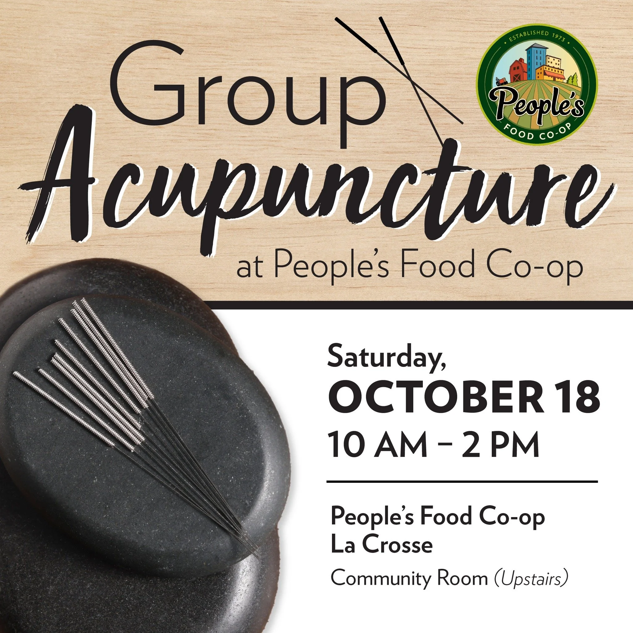 Experience the healing power of Acupuncture at the Co-op!
Join licensed acupuncturist Brennan Quinn, DACM, for a calming, community-centered session designed to support relief from stress, anxiety, chronic pain &amp; more.

✨ Includes a 10-min consul