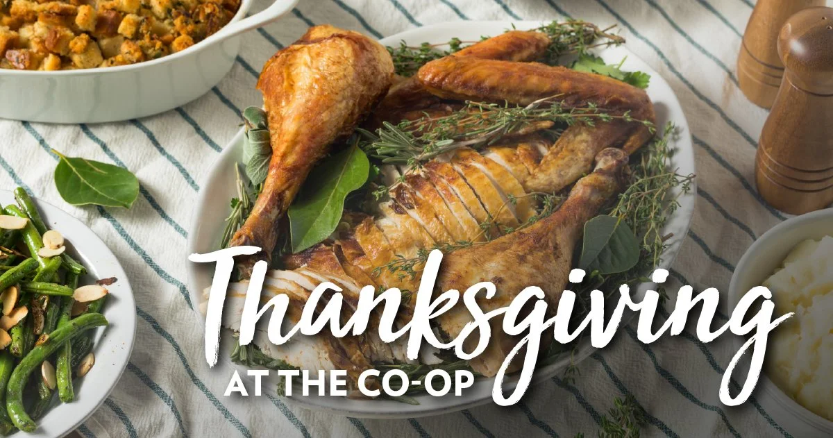 Take the stress out of Thanksgiving dinner with our co-op holiday meals! 
Everything you need, from creamy mashed potatoes to savory stuffing all made from scratch with local, high-quality ingredients. 
🦃 Add a turkey or pie to build your custom fea