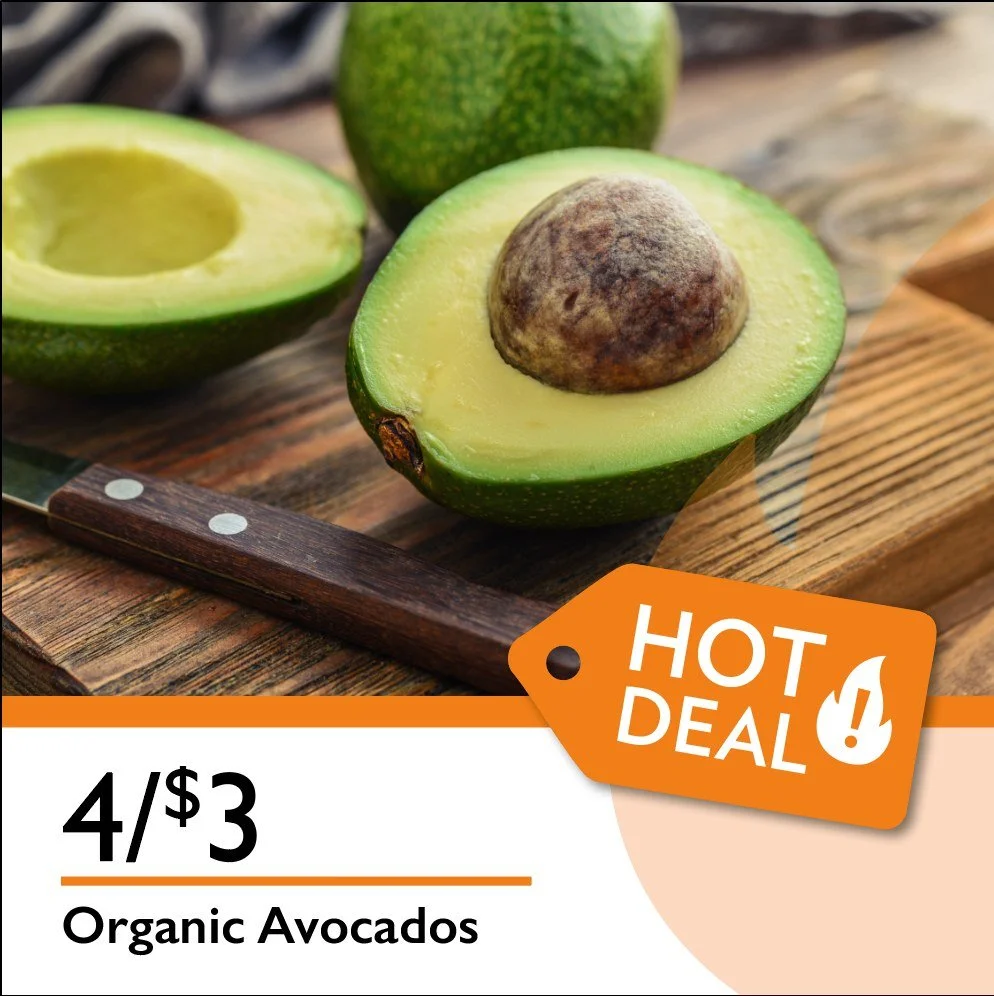 Stock up on Organic Avocados &ndash; 4 for just $3! These nutritious and delicious avocados are perfect for toast, salads, or your favorite guacamole and are at their peak season through January 6th. 🌿
Hurry in and grab this amazing deal before it&r
