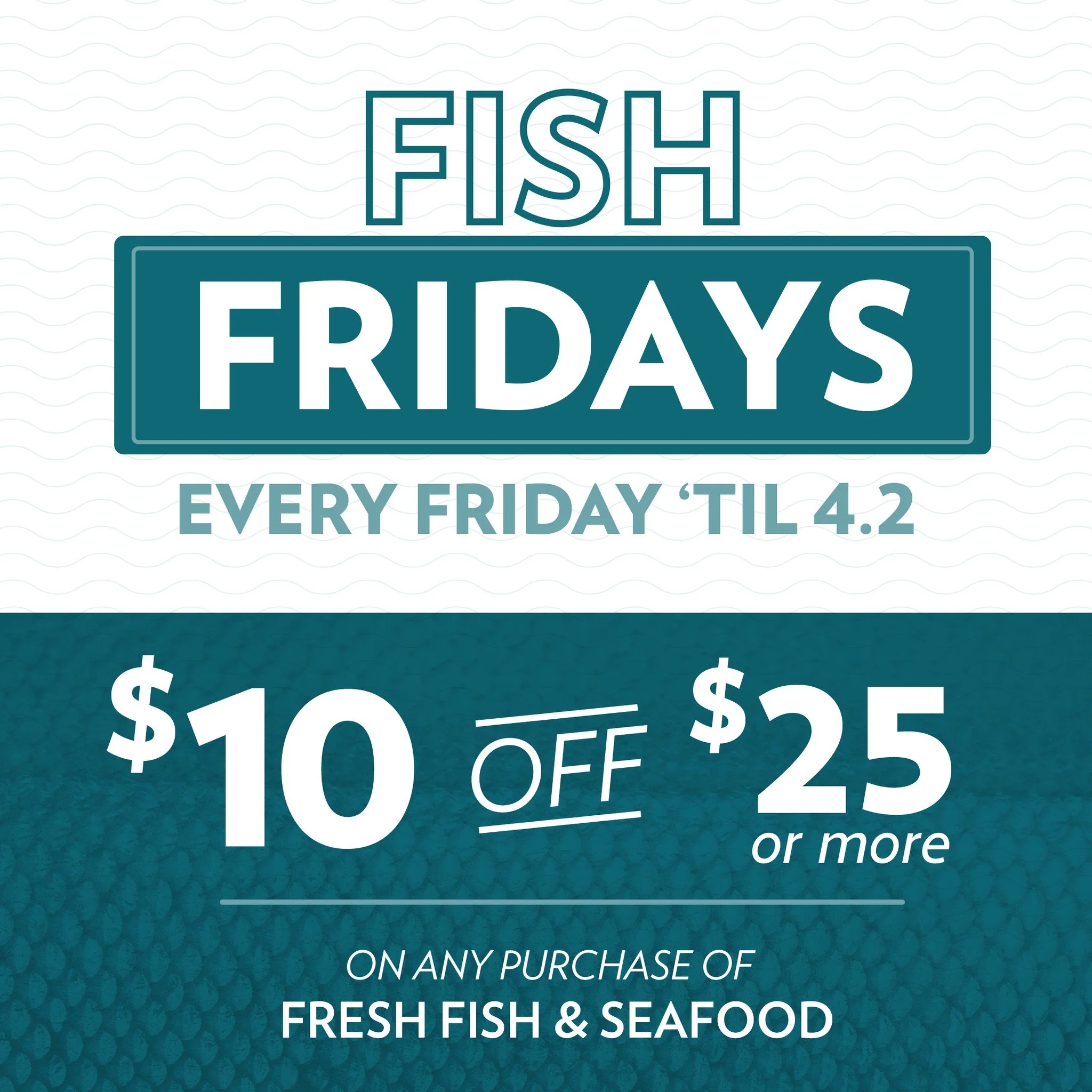Fish Fridays at the Co-op ✨🐟
Fresh, flavorful, and perfect for your Friday lineup 🎣

Enjoy $10 OFF any $25 purchase of fresh fish or seafood every Friday, now through April 3rd, right here at the Co-op.
Swing by, pick your favorites, and bring some