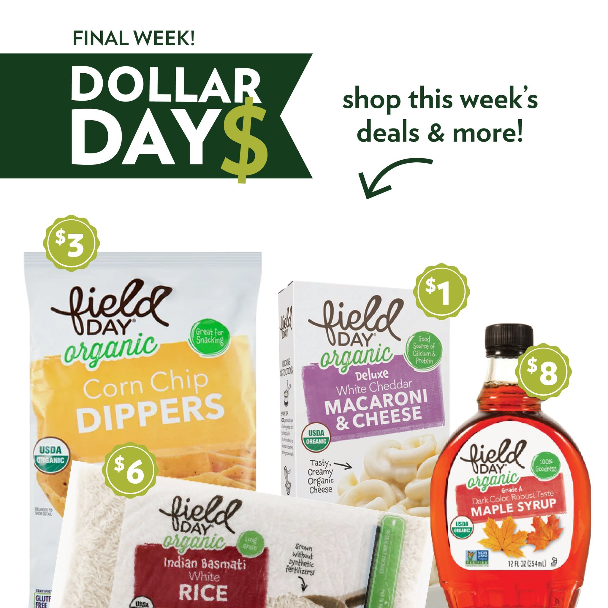 Week 4 of March Dollar Days is here at People&rsquo;s Food Co-op, and the savings keep rolling in!

This week&rsquo;s featured deals highlight pantry staples and comfort favorites from Field Day, including organic maple syrup, organic white basmati r