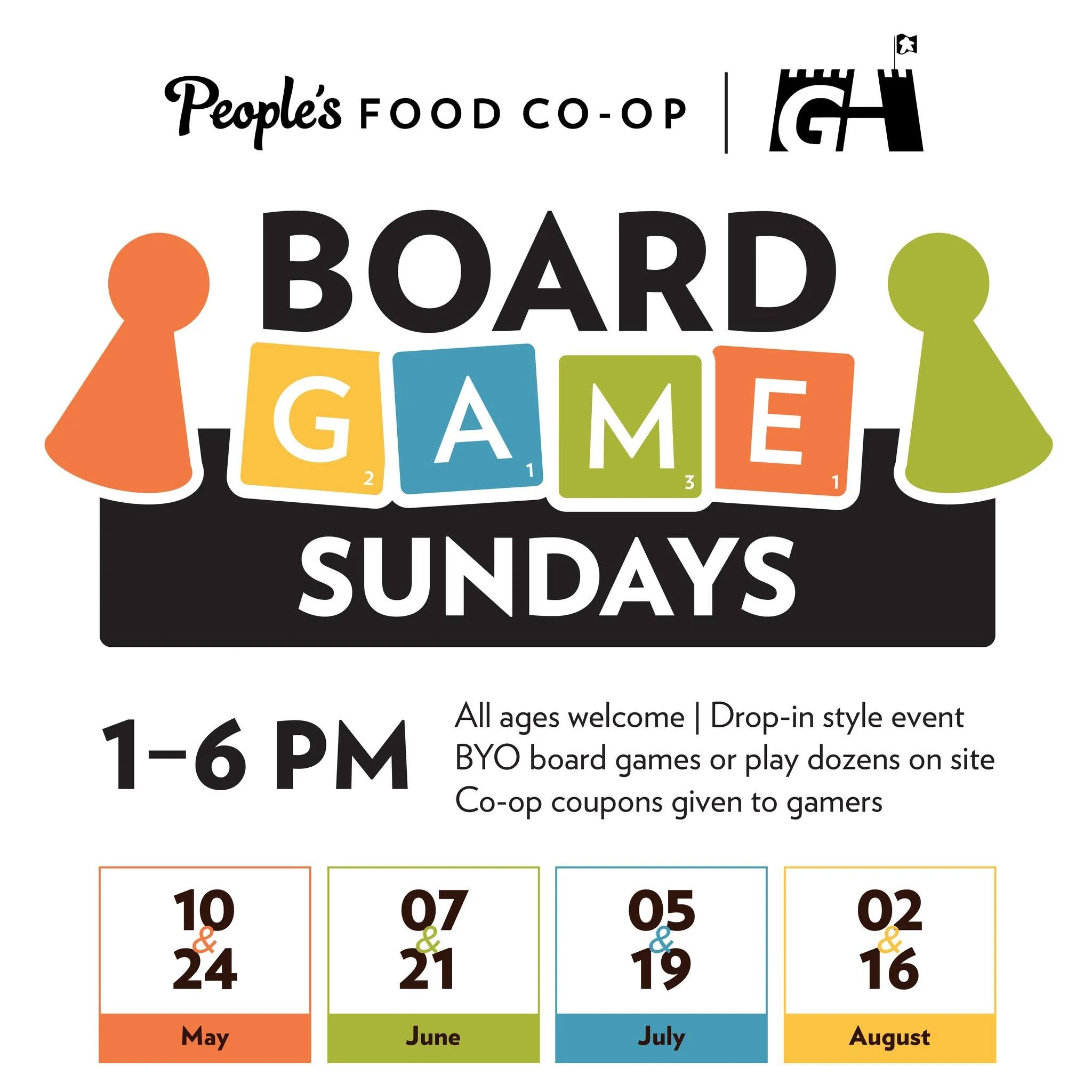 Board Game Sundays are back, and we&rsquo;ve added new dates! 🎲 

Join Game Haven &amp; People&rsquo;s Food Co-op at the Rochester store starting Sunday, May 10th for a casual, drop-in event featuring dozens of games to choose from; or bring your ow
