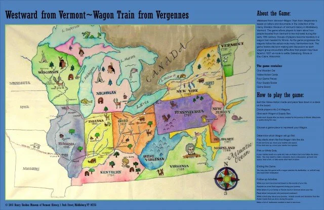 Wagon Train from Vergennes game based on primary documents in the Sheldon Museum archives