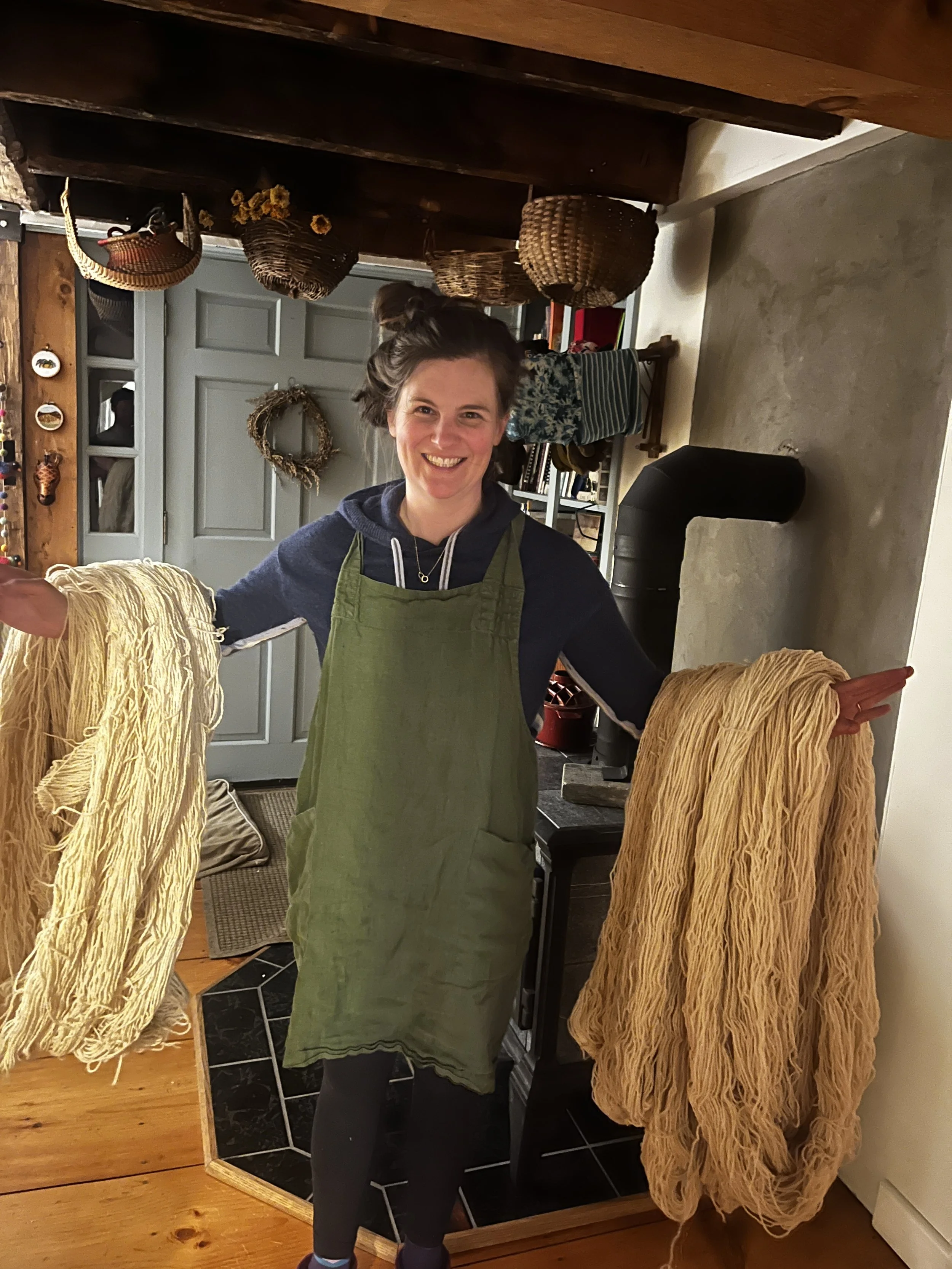 Coco Moseley sharing just some of the yarn to be dyed. 