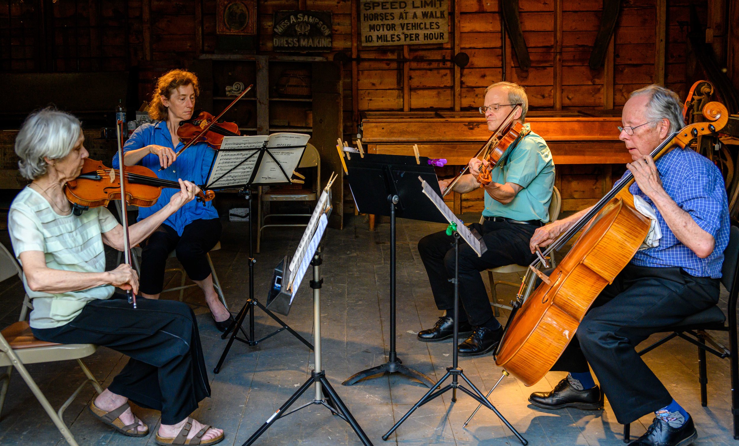 3.Middlenbury String Quartet. (Left-Right: Joy Tucker-Pile, Amy Stockman, Jeff Rehbach and Tom Dunne)