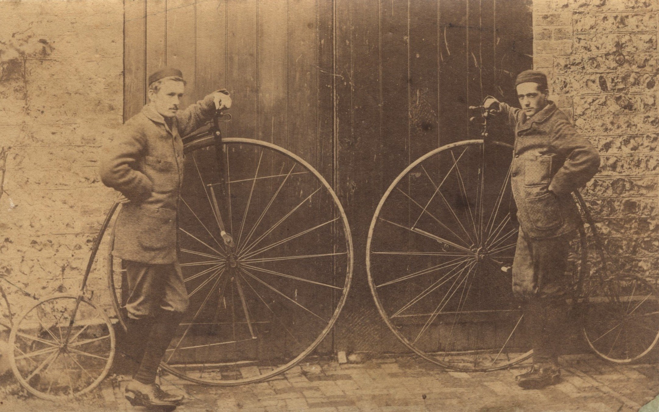 Two men with Ariel bicycles