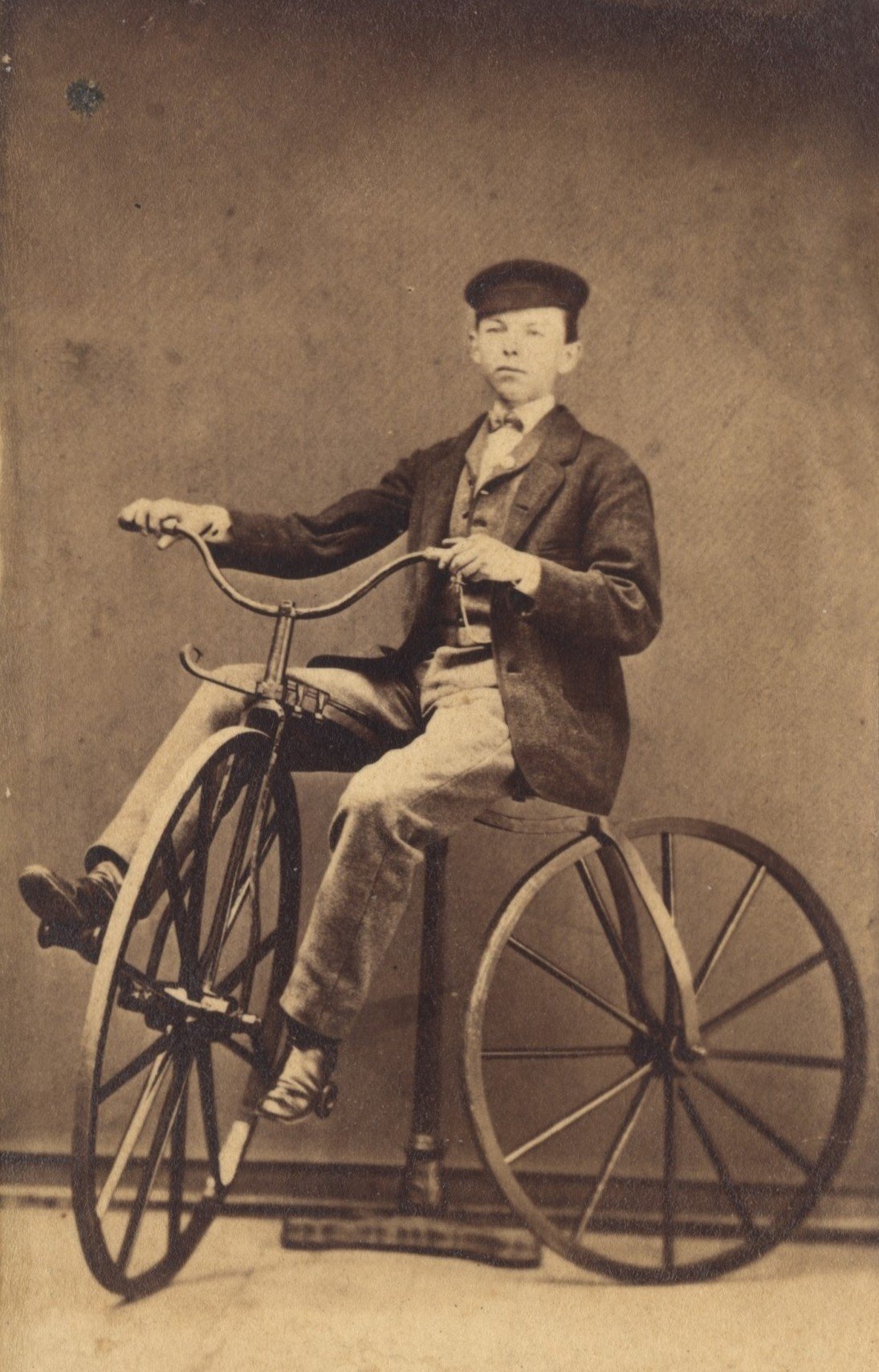 Boy with Hanlon American style velocipede