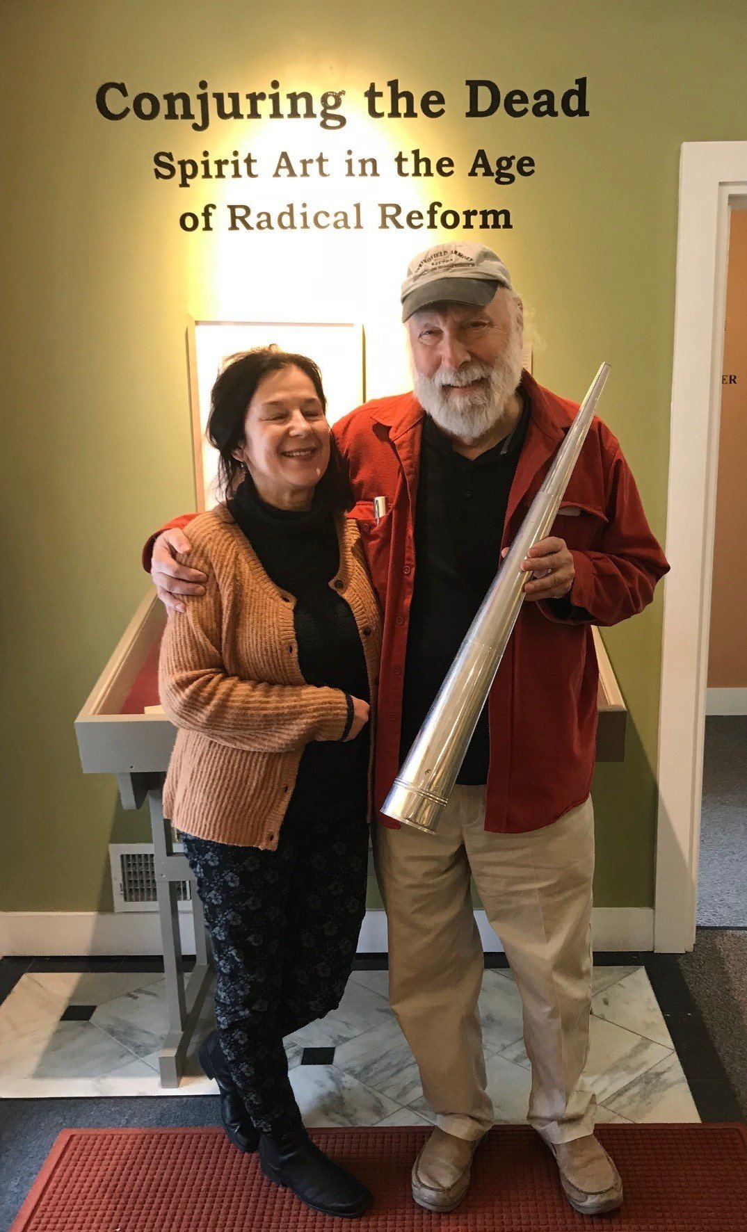 Eva and Joe Citro with spirit trumpet.