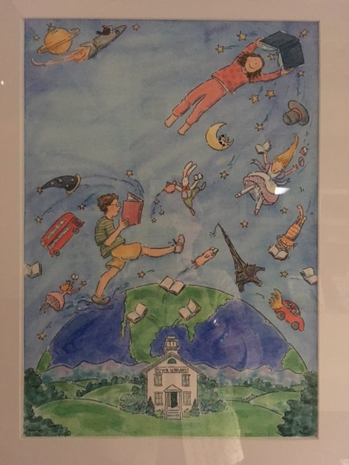 Tracey Campbell Pearson; Original poster art, 2002; For VT State Summer Reading Program