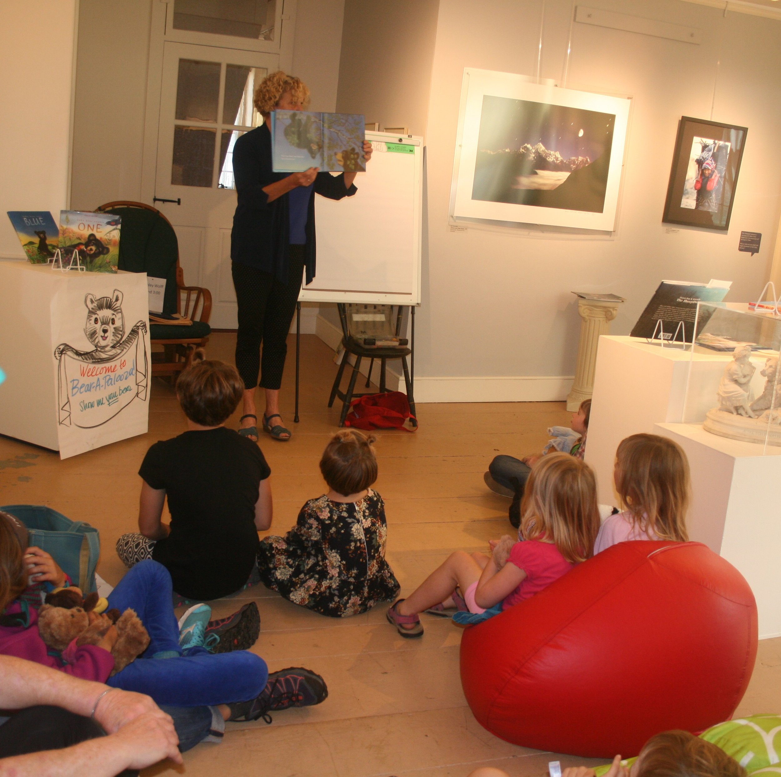 Ashley Wolff in gallery with kids.JPG
