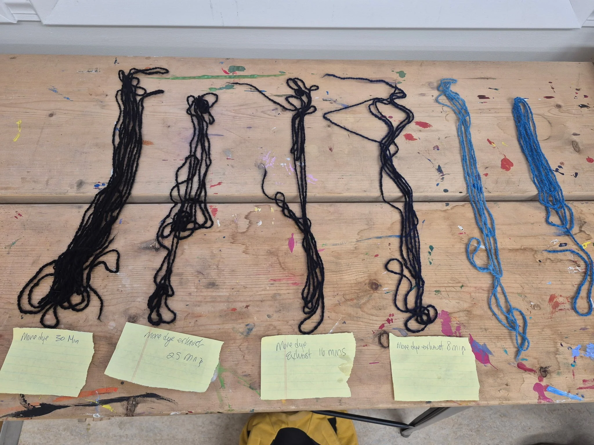 Experimenting with dyes and colors at the Middlebury Studio School.