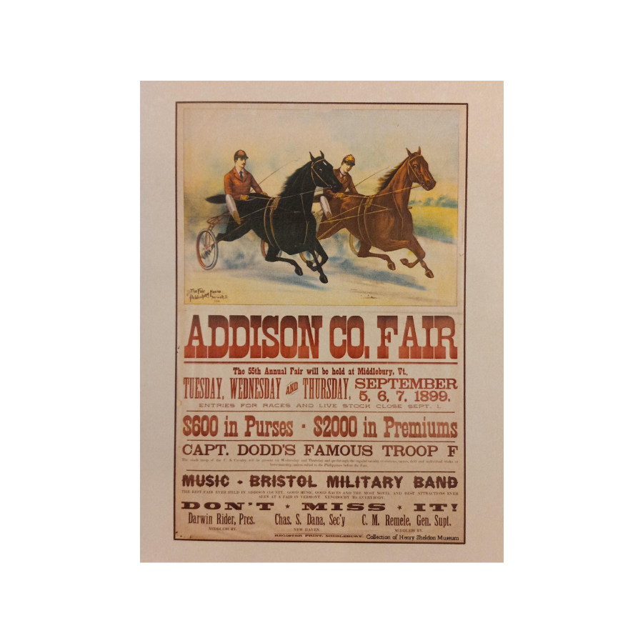 Reproduction of the 1899 Addison County Fair Poster