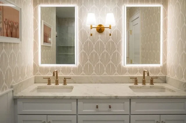 The Long Bow Court Project Part II

Hall Bath-
Cabinet Line: @yorktownecabinetry 
Door Style: Lansing
Wood Species: Maple
Finish: Sea Salt 

Laundry Room-
Cabinet Line: @jsicabinets 
Door Style: Essex
Wood Species: Maple
Finish: White 

Primary Bath: