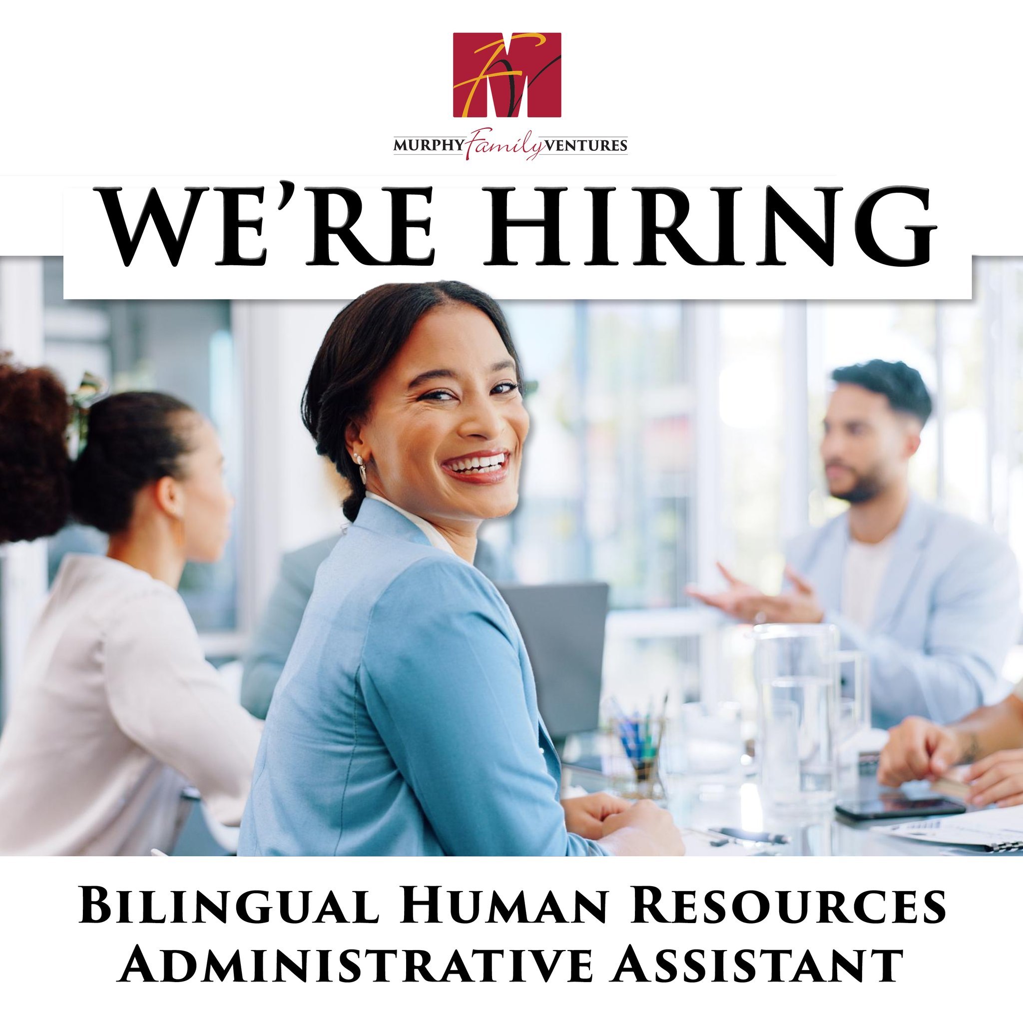 We are hiring a full-time bilingual administrative assistant for our HR Department in Nevada, MO! Apply now by visiting the link in our bio or https://www.murphyfamilyventures.com/careers !

Requirements:
⭐ Bilingual in Spanish and English (verbal an