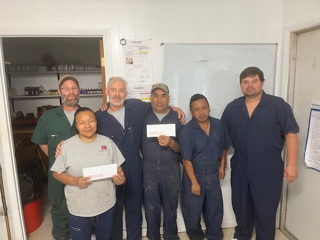 Congratulations to Claudia Castillo on 25 years with MFV, Jose Servin on 30 years, and David Zavala on his 10-year milestone! They&rsquo;re pictured here with Britt Farm Manager Jeff Russ, President and CEO Dell Murphy, Vice President and Director of