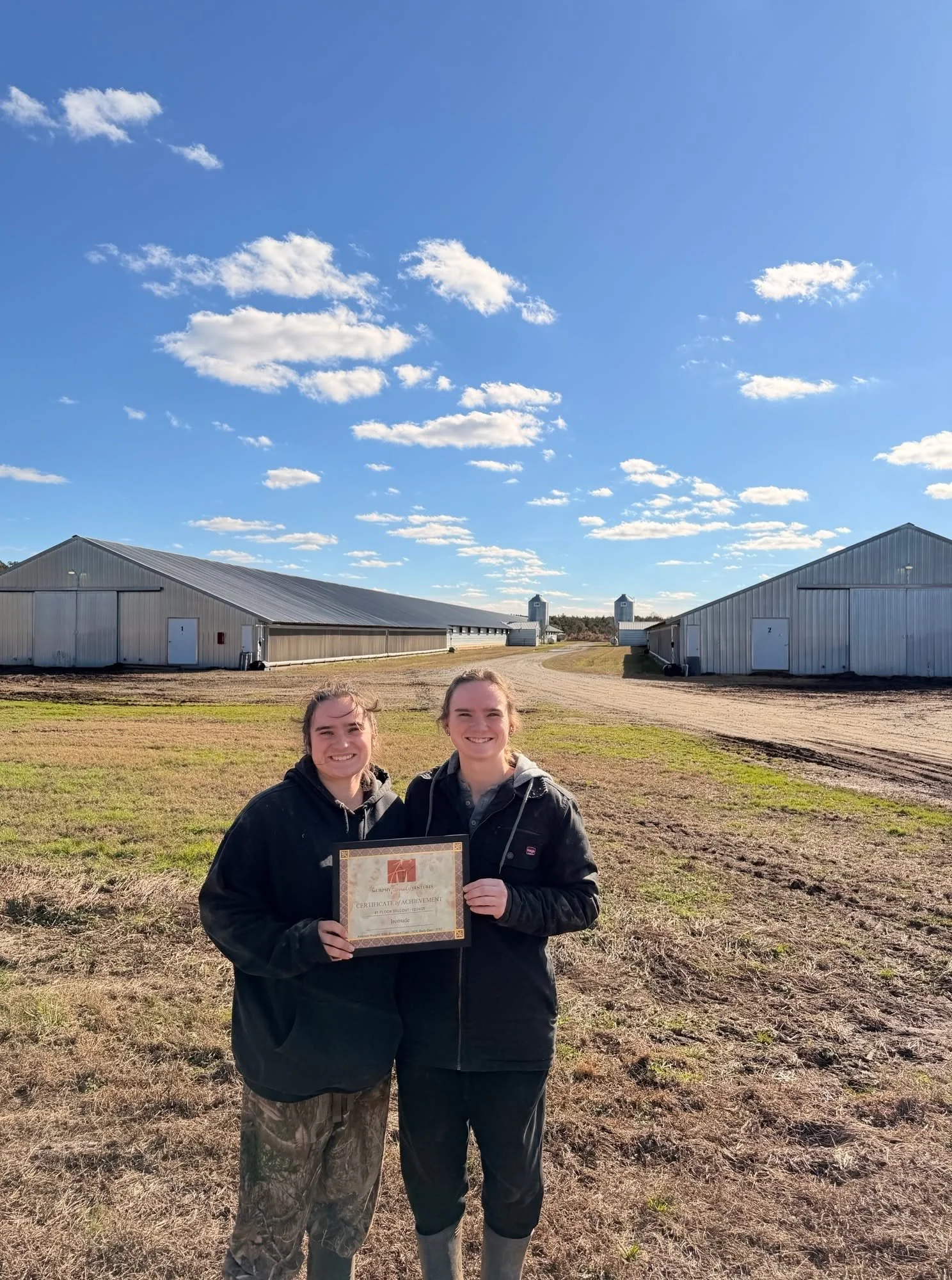 Ironside Poultry celebrated a 1st place closeout in November! Pictured are Broiler Farm Manager Casey Adkins and Kaylee Adkins.