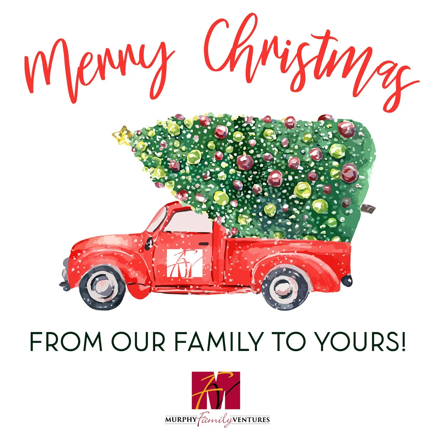 Wishing you a very Merry Christmas from everyone at Murphy Family Ventures! 🎄 May your holidays be filled with joy, laughter, and time spent with loved ones.