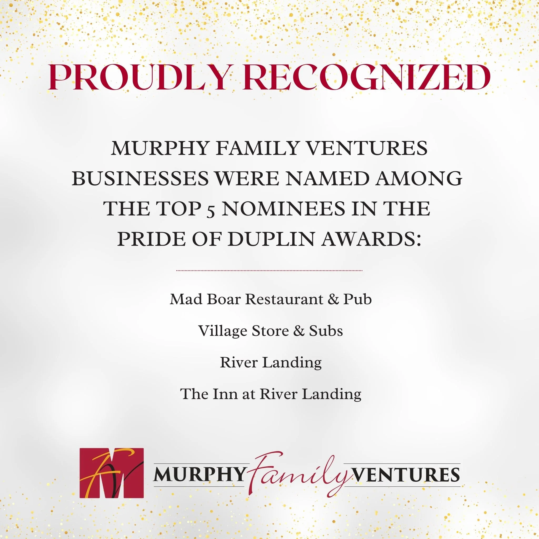We&rsquo;re honored to share that several Murphy Family Ventures businesses have been named among the Top 5 nominees in multiple categories in this year&rsquo;s Pride of Duplin awards.

This recognition reflects the dedication of our teams and the co