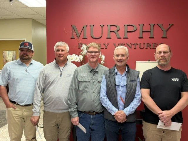 Celebrating some incredible milestones with our team at Murphy Family Ventures.

John Tyer (25 years), Mark Spearman (40 years), and Jeff Russ (35 years) have each dedicated decades of hard work, leadership, and care to what we do every day. That kin