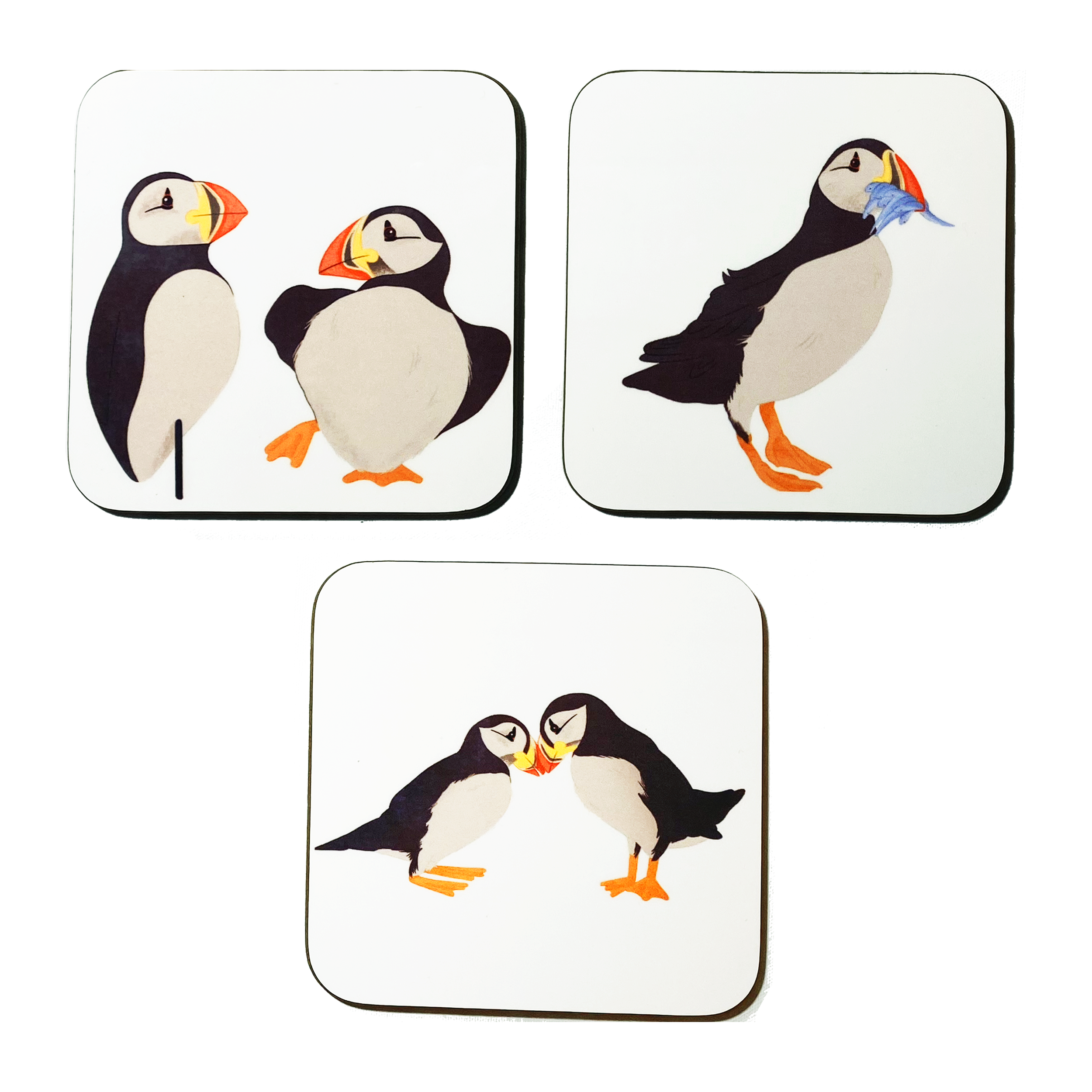 Puffin Coasters -Set of 3