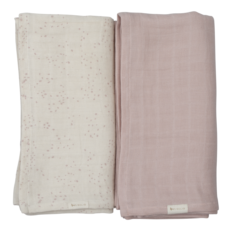 Lot De 2 Maxi Langes Bebe Vieux Rose En Coton Bio Fabelab Coco And Mama