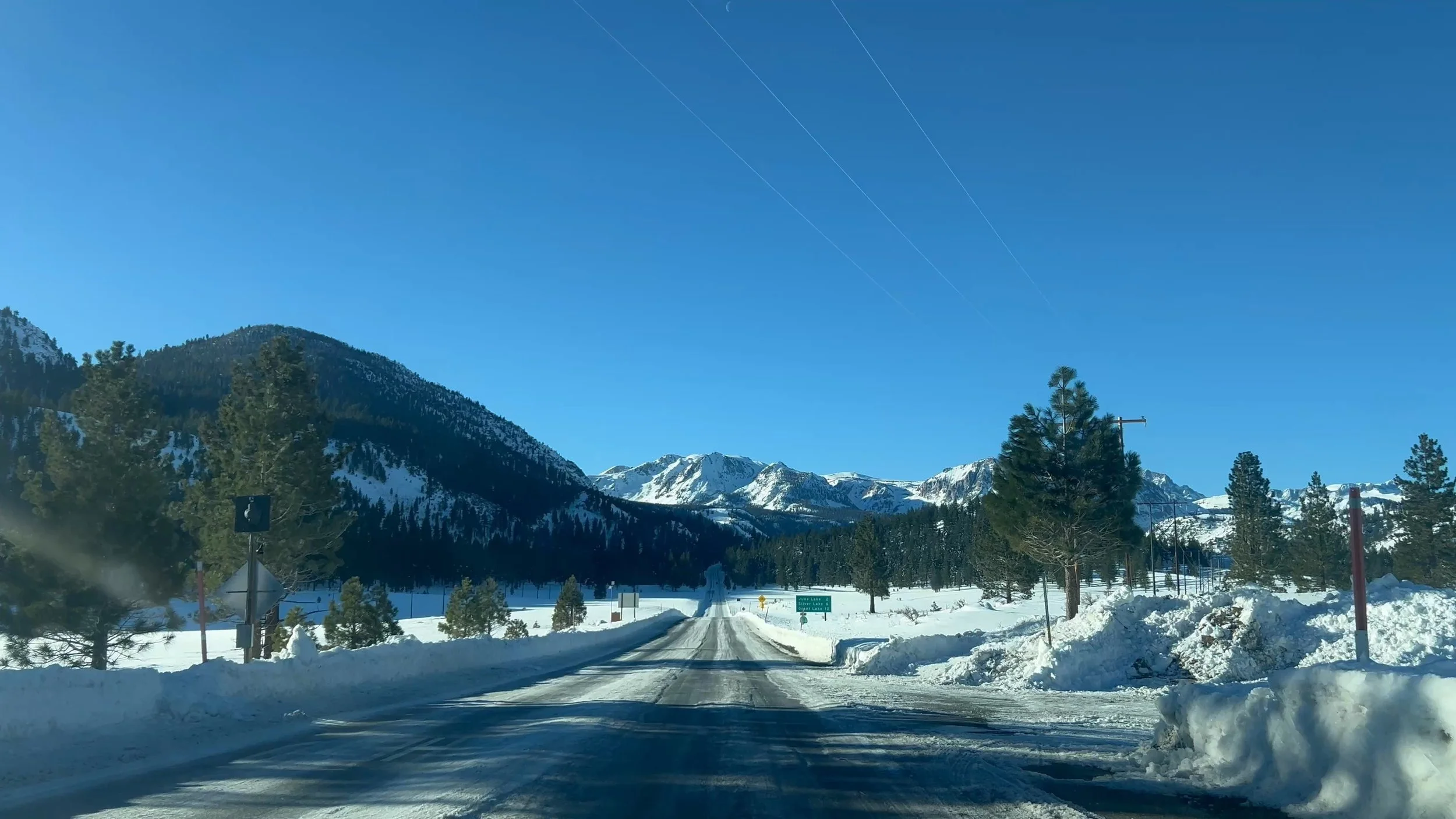 June Mountain ski resort access road.