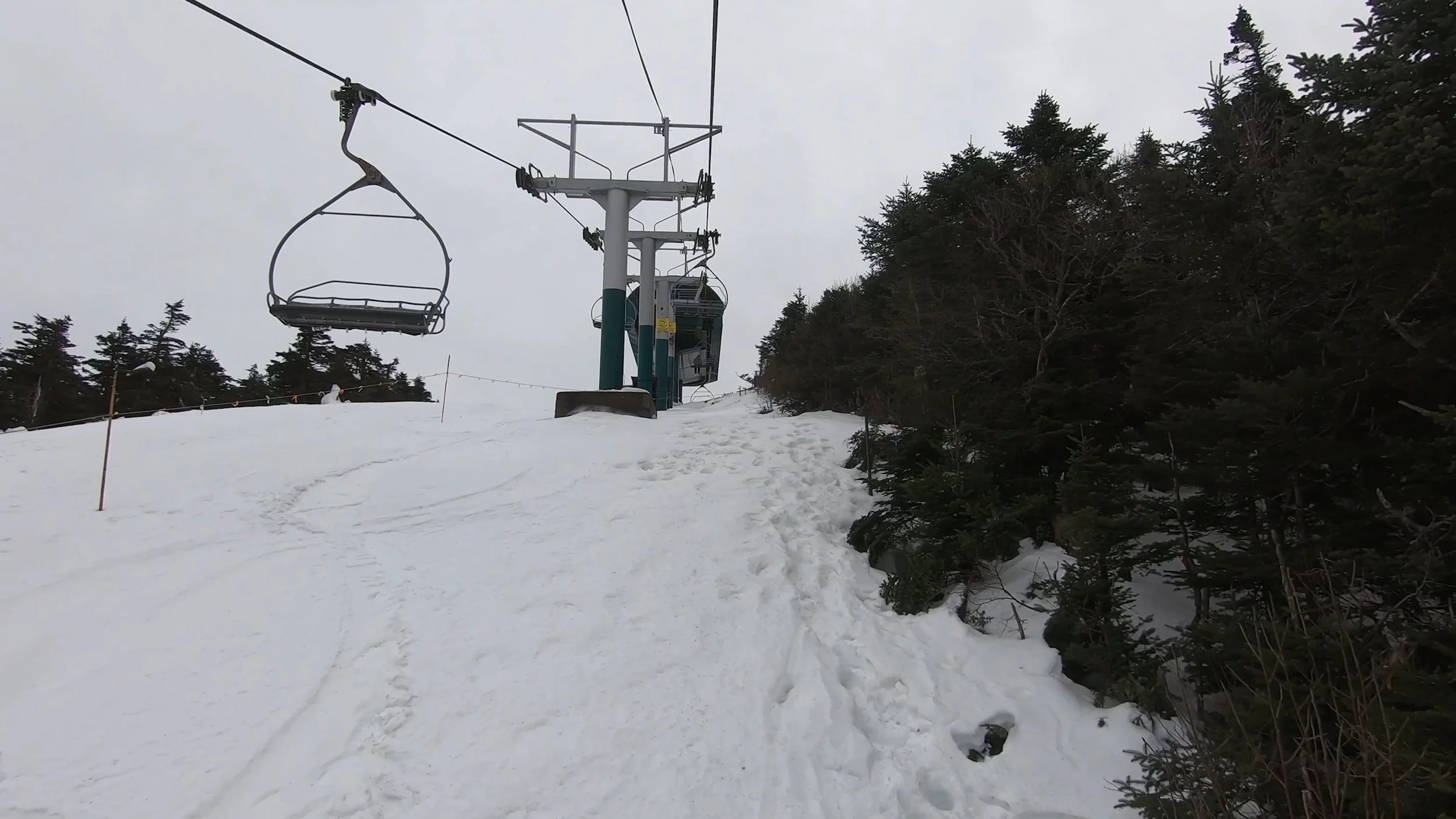 A ride up the Grand Summit Express chairlift at Pico ski resort.