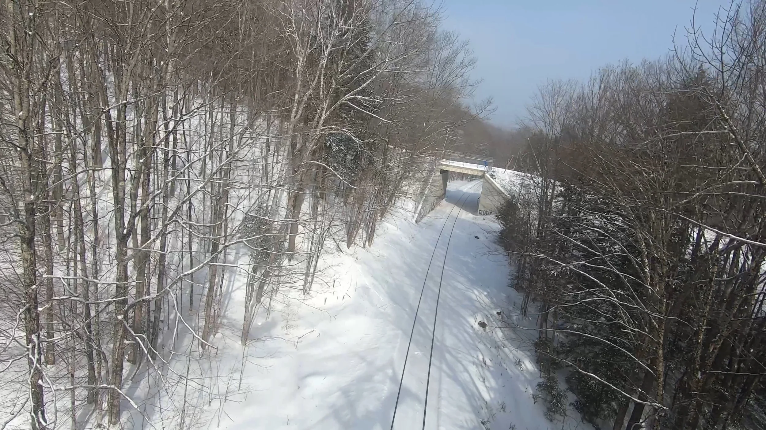 An active railway at Okemo ski resort.