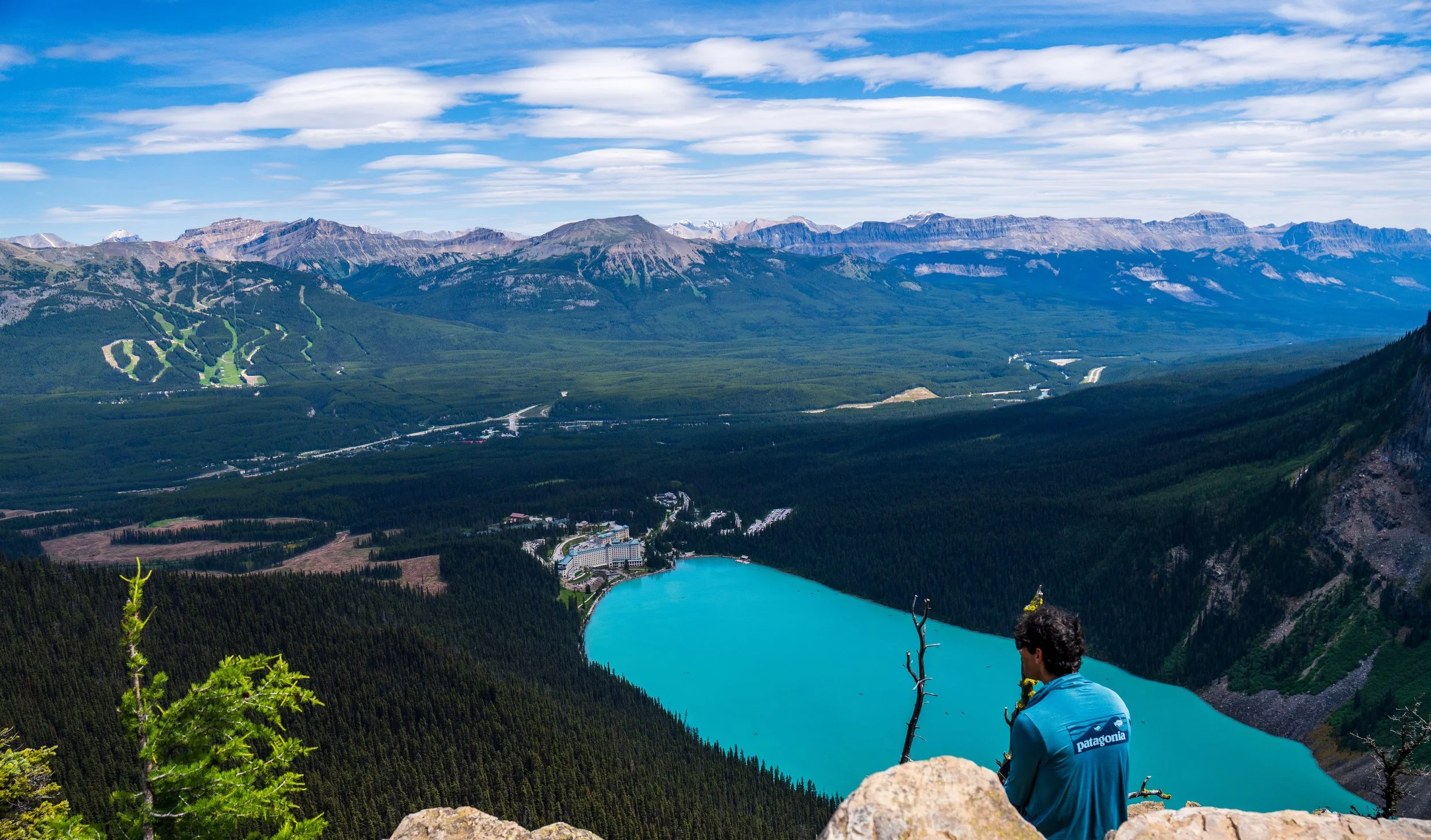 A PeakHouse Banff participant overlooks Lake Louise.