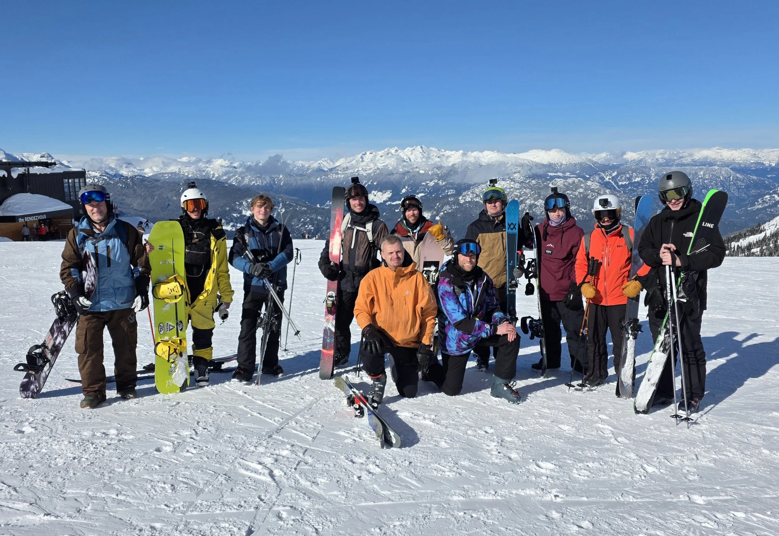 Group photo on group Whistler ski trip.
