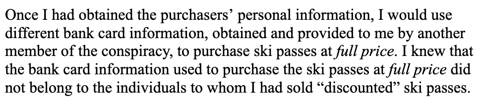 A text excerpt from a guilty plea in court by Jamilla Greene, 29