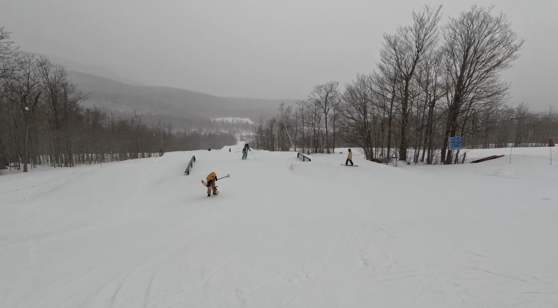 View of terrain park at Mont Orford, Quebec