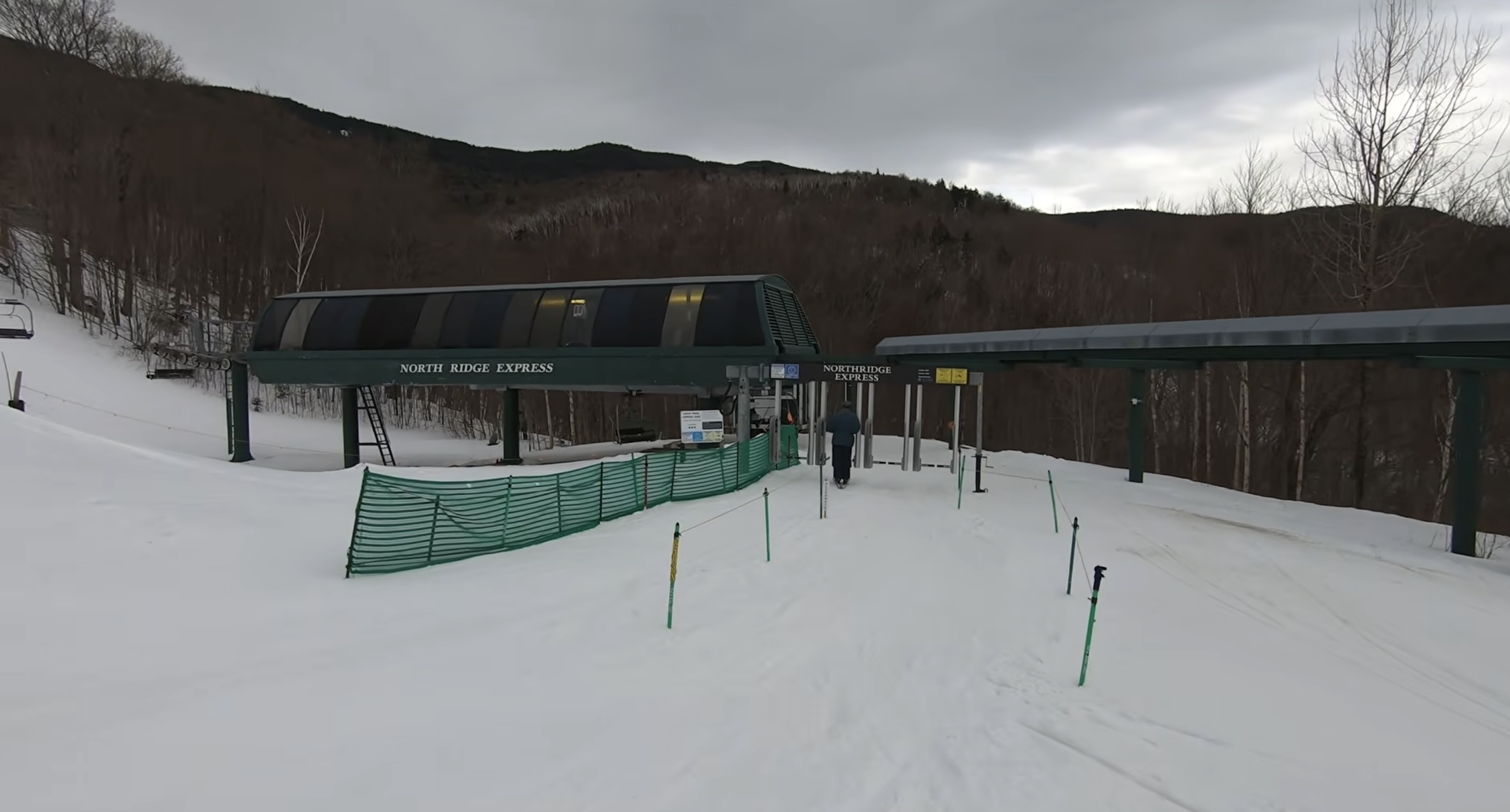 Approaching the bottom station of the North Ridge Express chairlift at Sugarbush, VT
