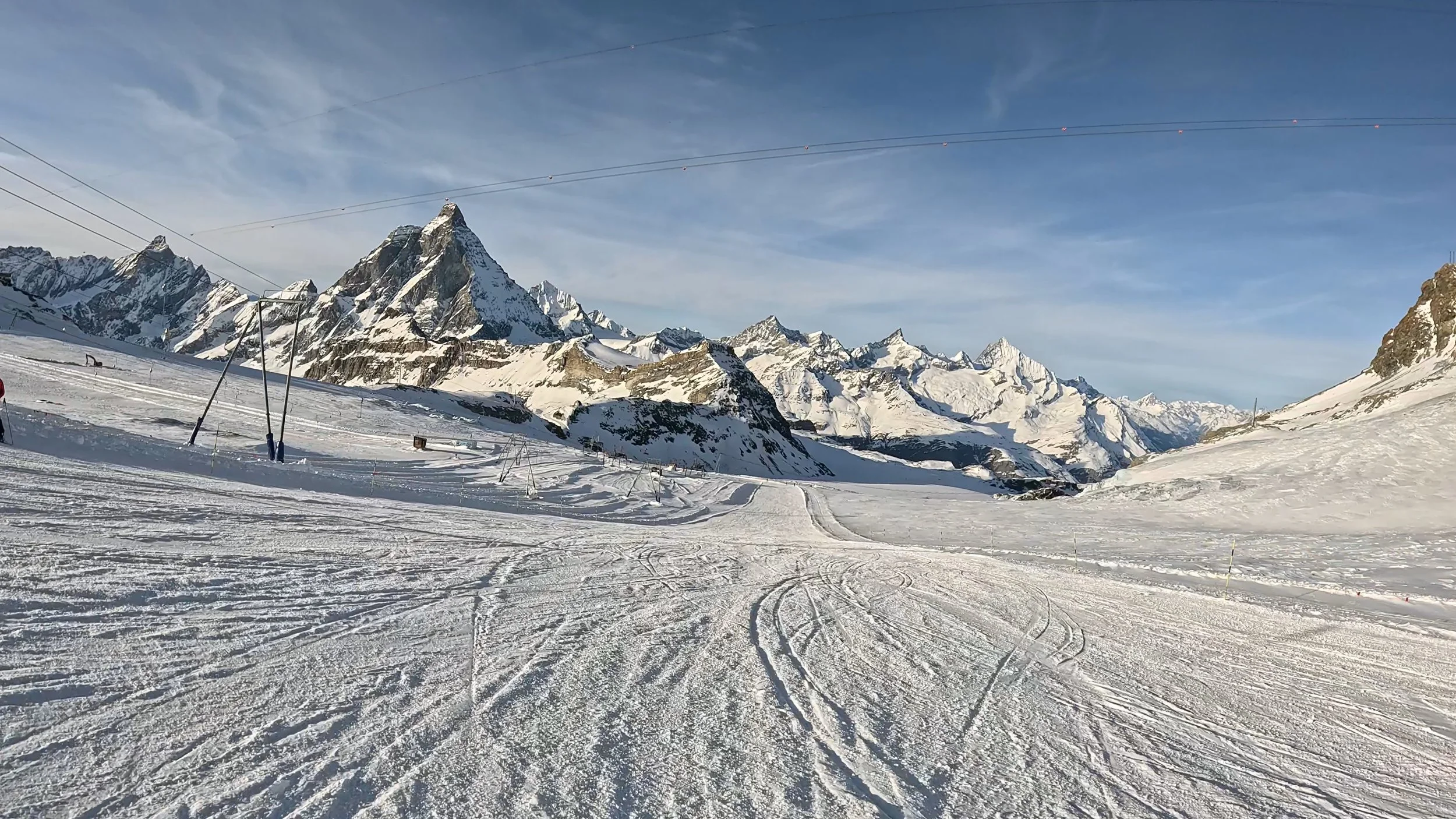 A glacier skiing trail at Zermatt.