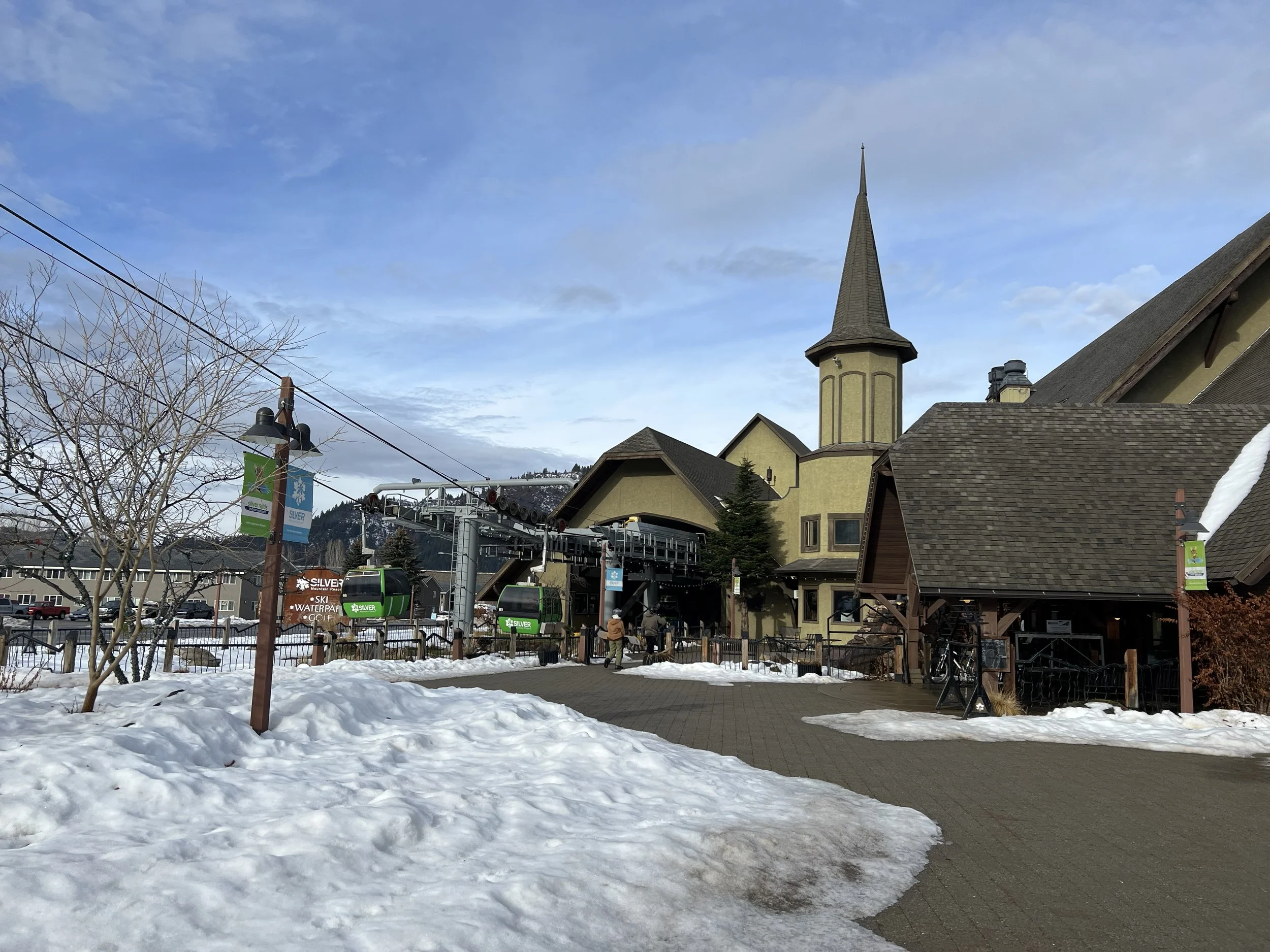The base village and gondola terminal at Silver Mountain