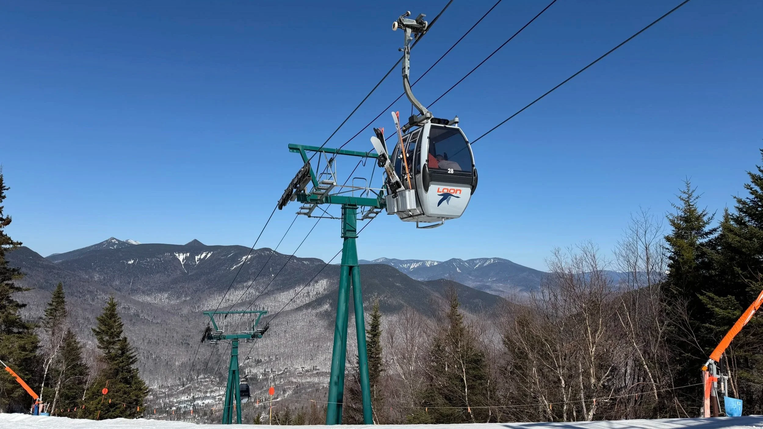 A 4-passenger gondola cabin at Loon ski resort.