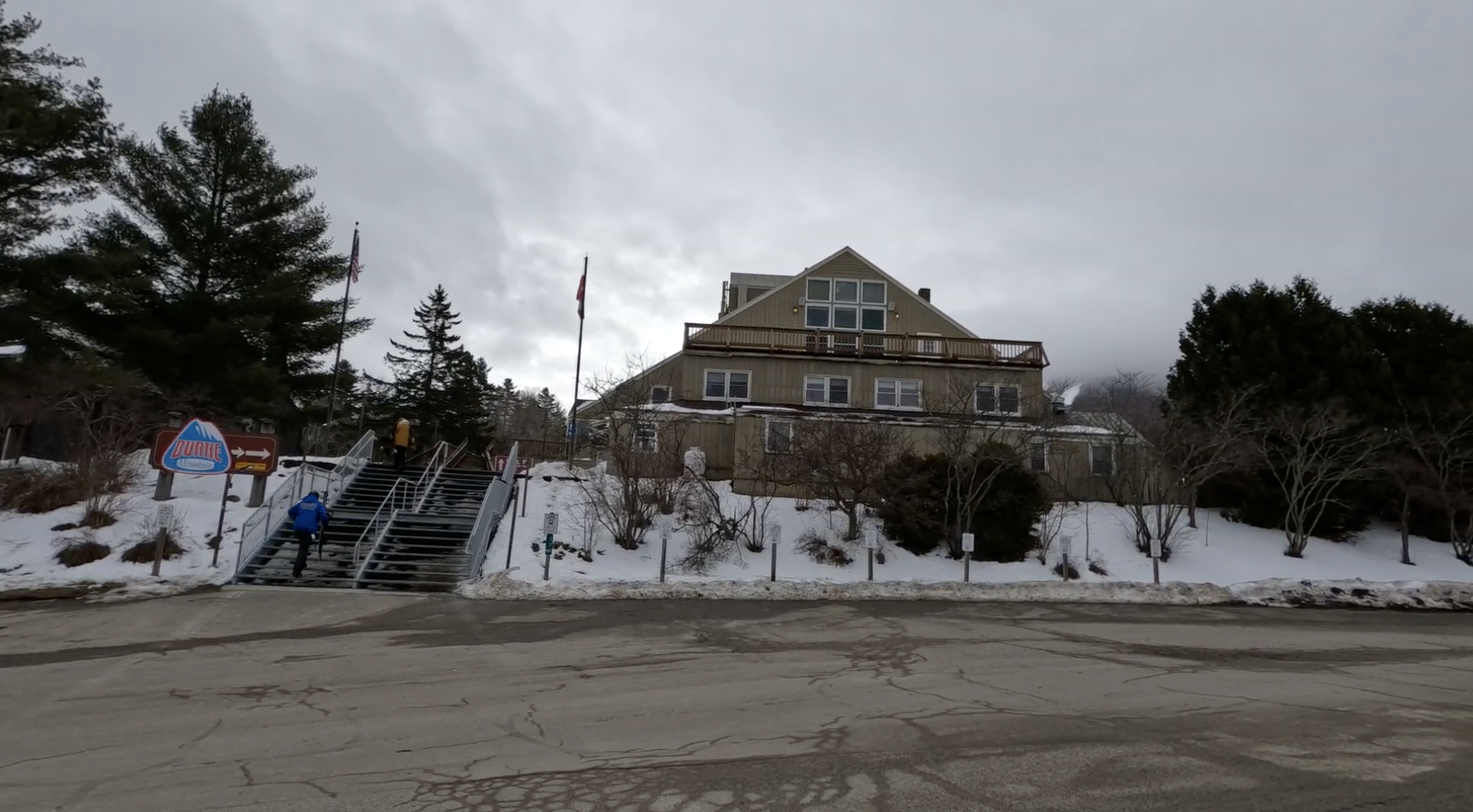 A triangular ski lodge at Burke ski resort, Vermont