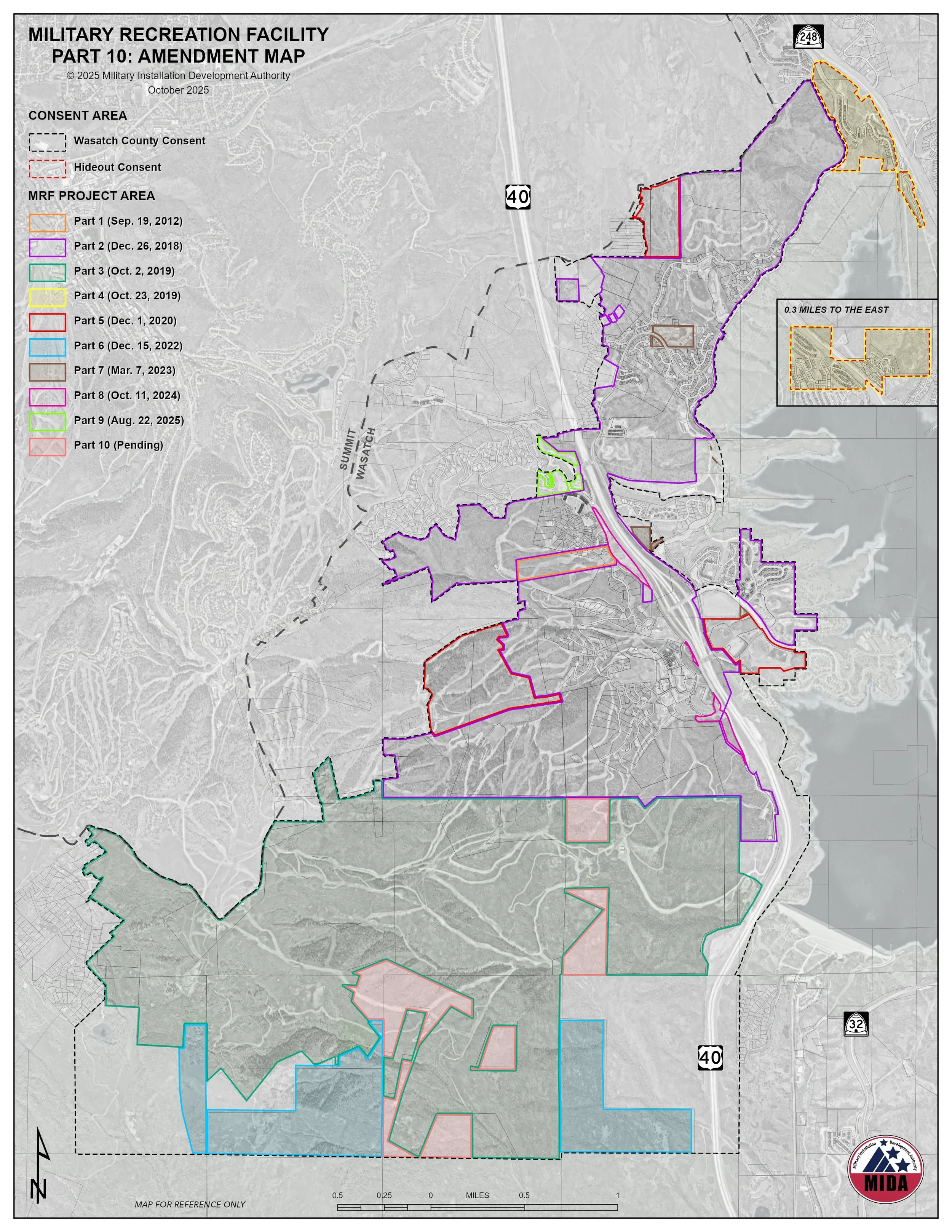 A map showing blueprints for an expansion of a project area on land around Deer Valley ski resort, Utah